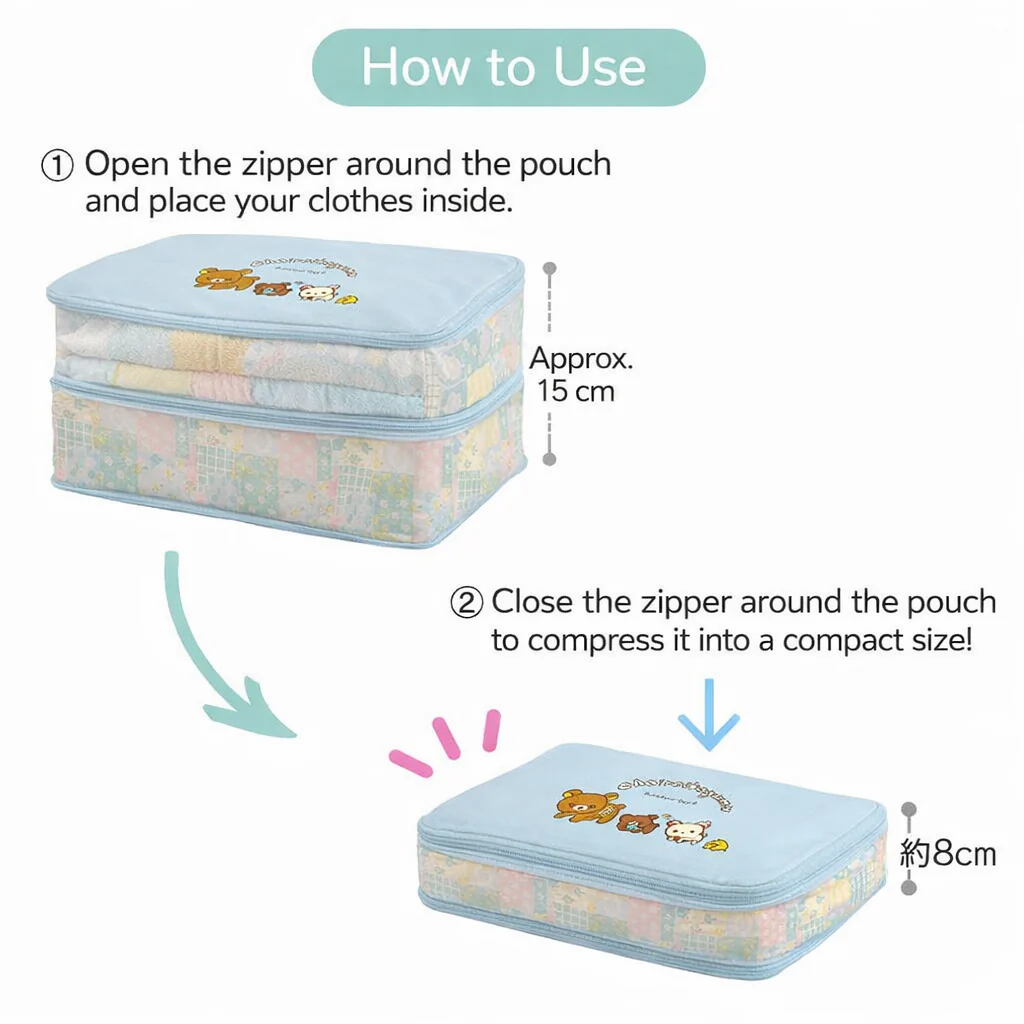 10th Anniversary / Rilakkuma / Expandable Packing Pouch (Large) - Image 3