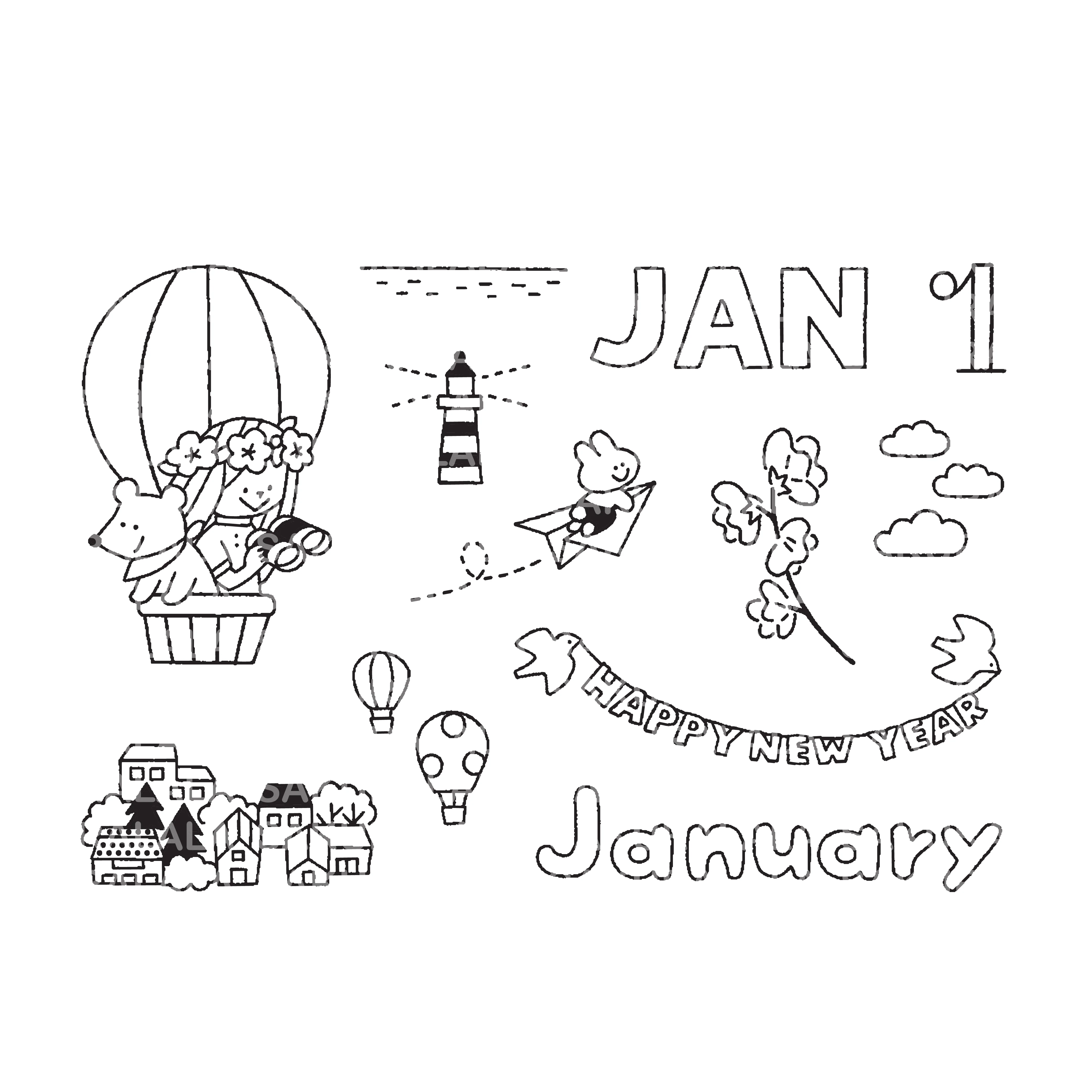 365 Clear Stamps - January (3" x 4") - Image 3