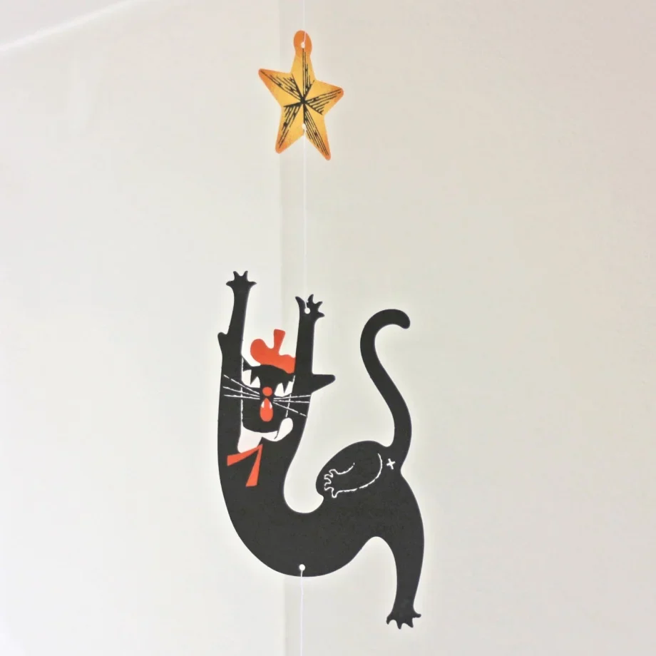 Black Cat Robin Mobile Card - Catching Stars - Image 5