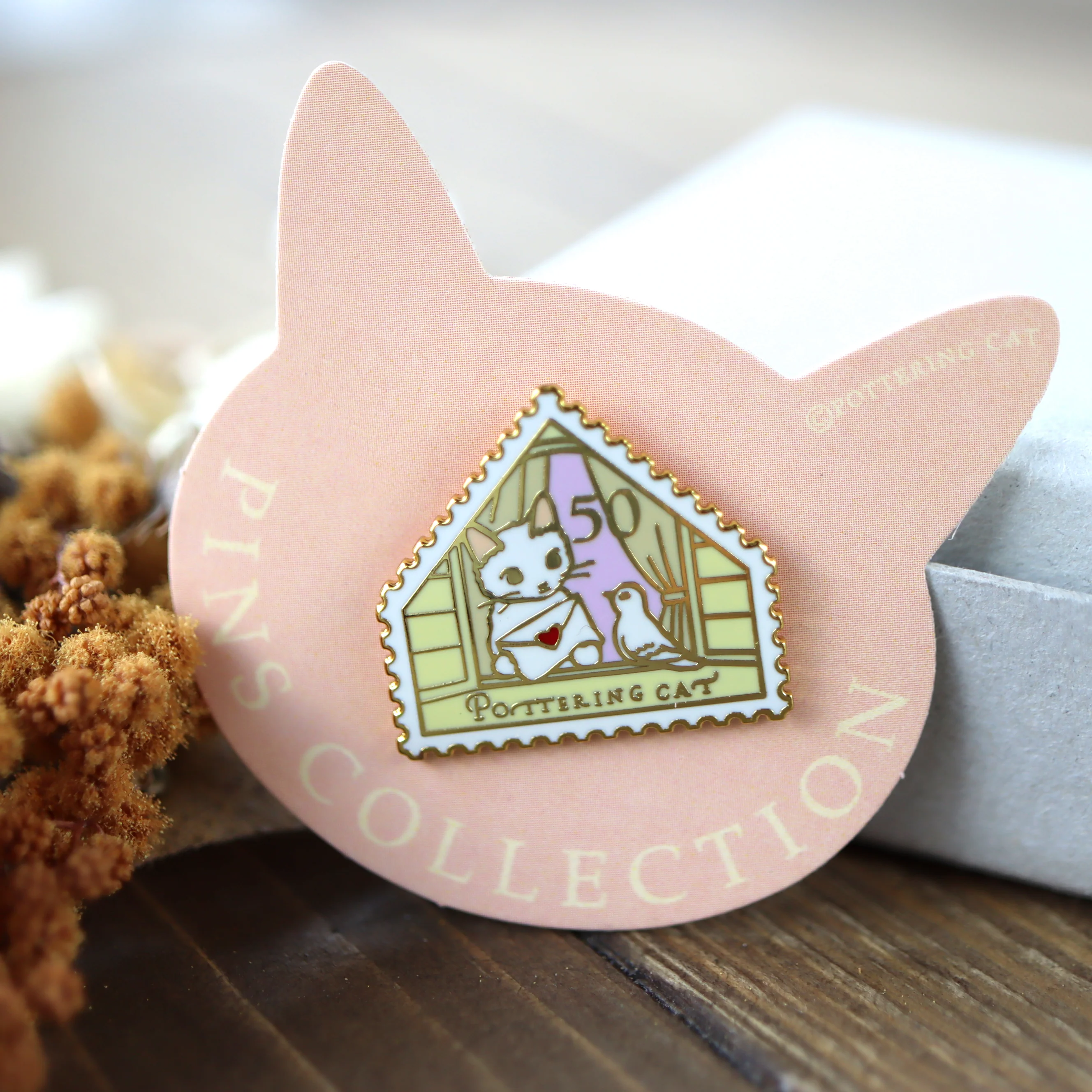 Pottering Cat / Cat Pin - You Got Mail