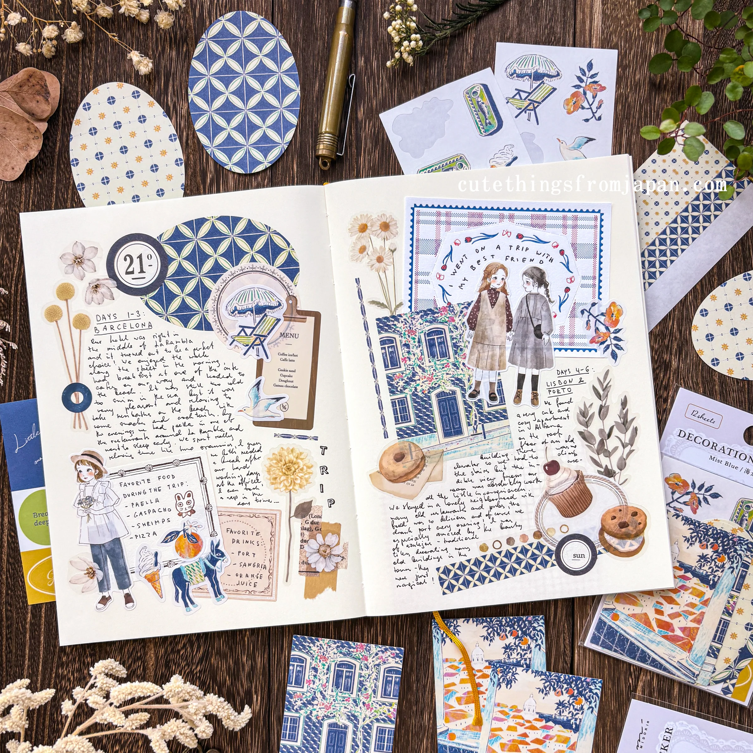 Yuka Takamaru Collage Stickers Set - Beige - Image 9
