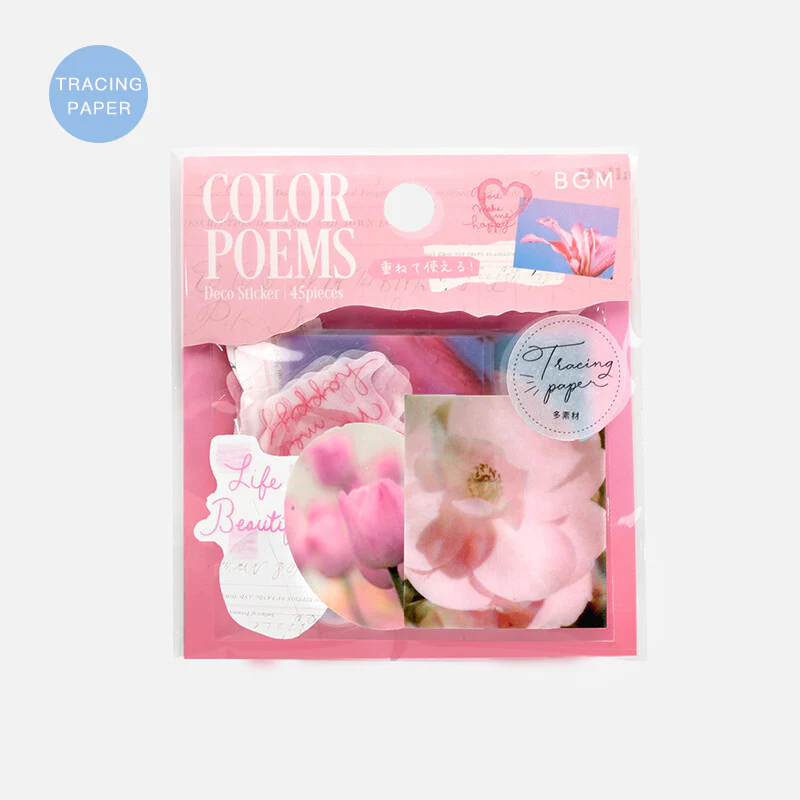 Colorful Life Flake Stickers - Pink