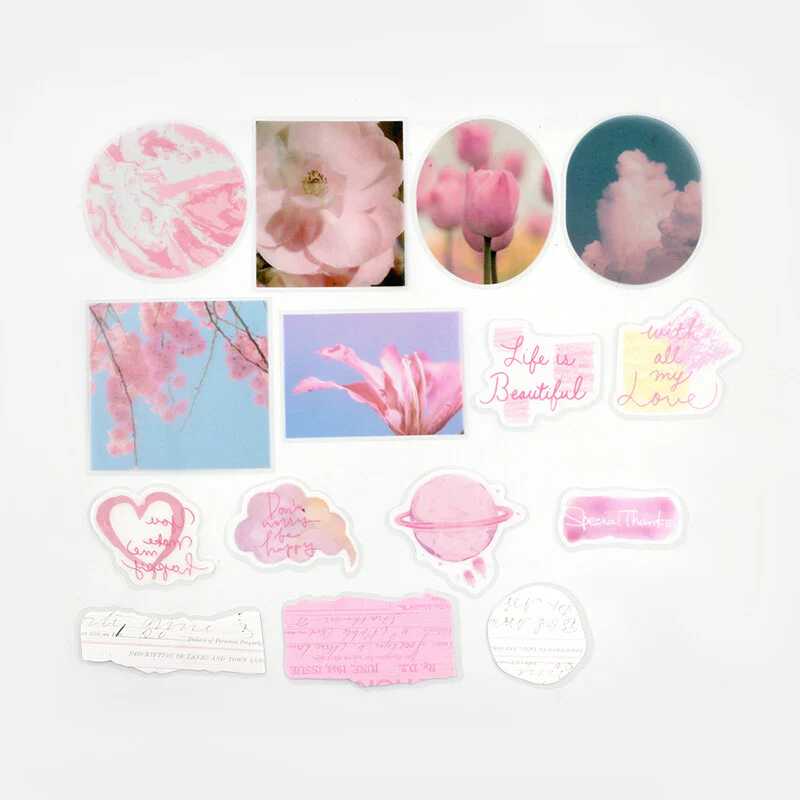 Colorful Life Flake Stickers - Pink - Image 4