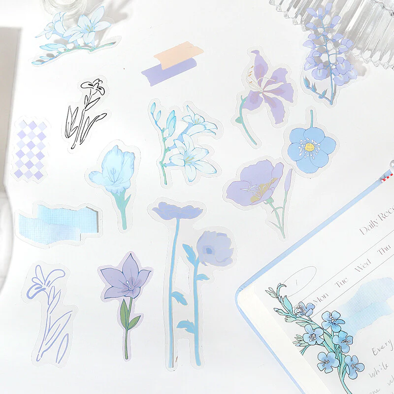 Blue Blossom Flake Stickers - Image 4
