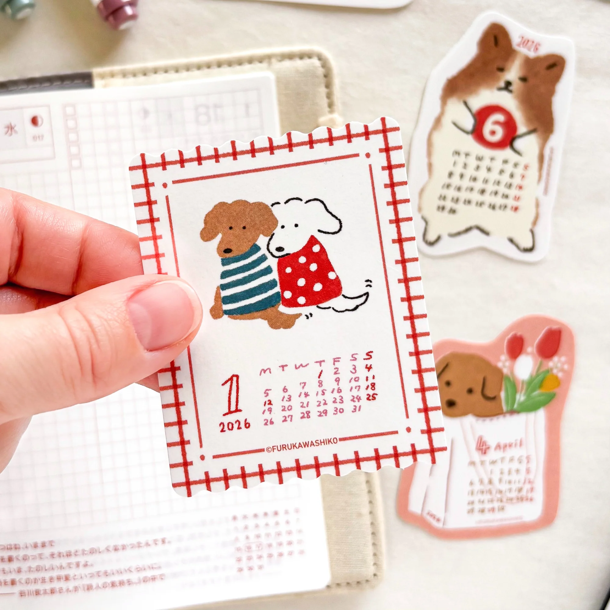 Furukawa Paper / 2026 Calendar Sticker Set - Dog - Image 2