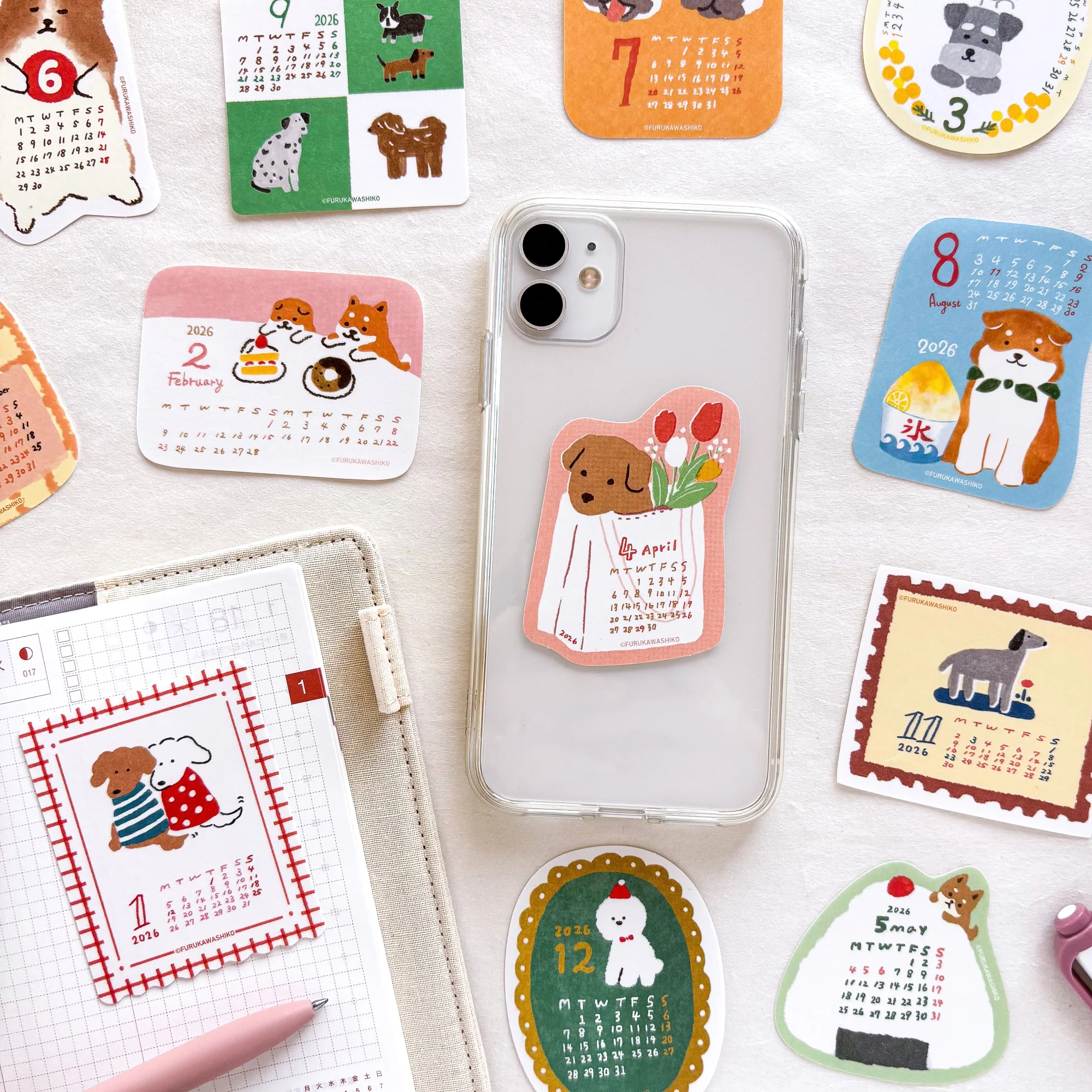 Furukawa Paper / 2026 Calendar Sticker Set - Dog - Image 3