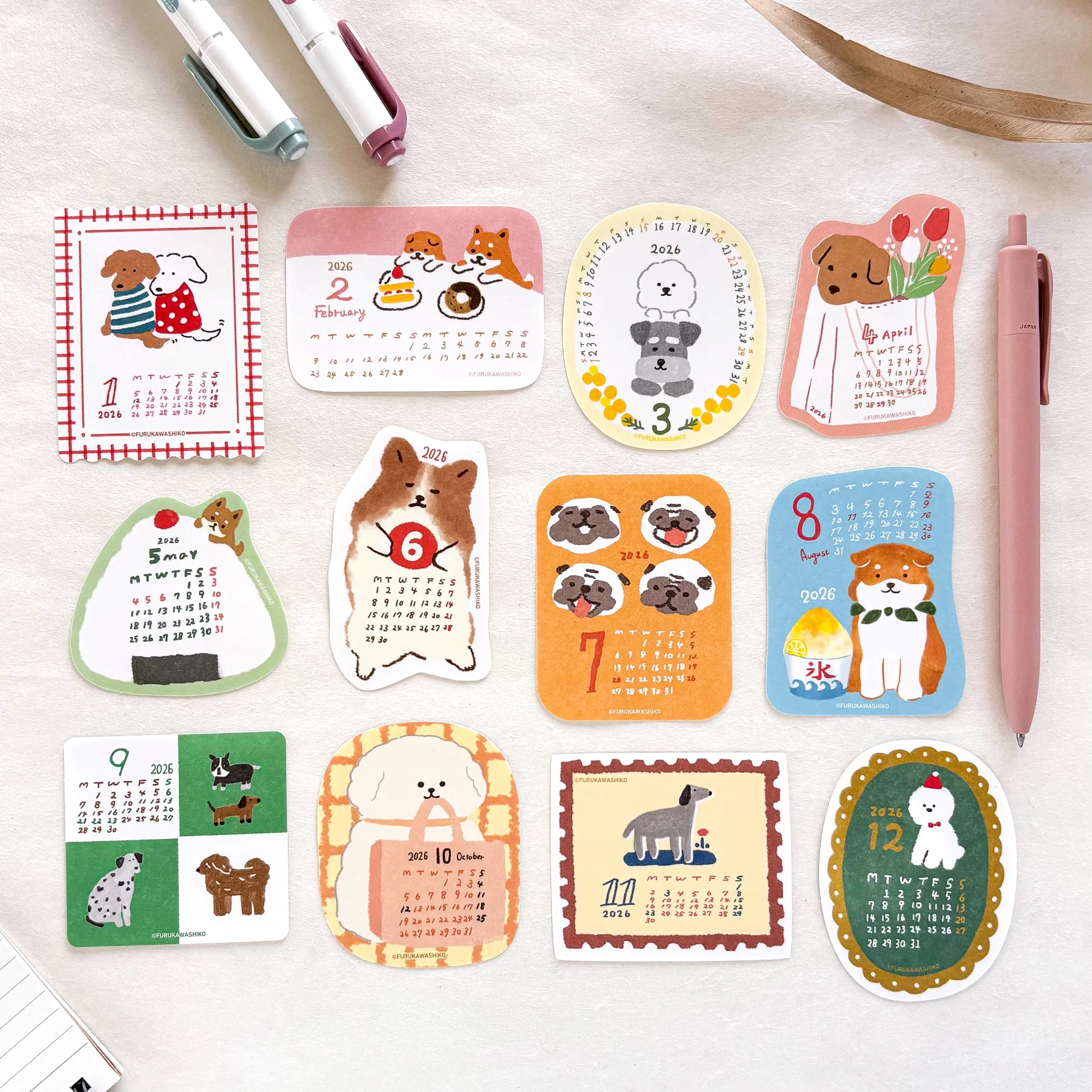 Furukawa Paper / 2026 Calendar Sticker Set - Dog - Image 6