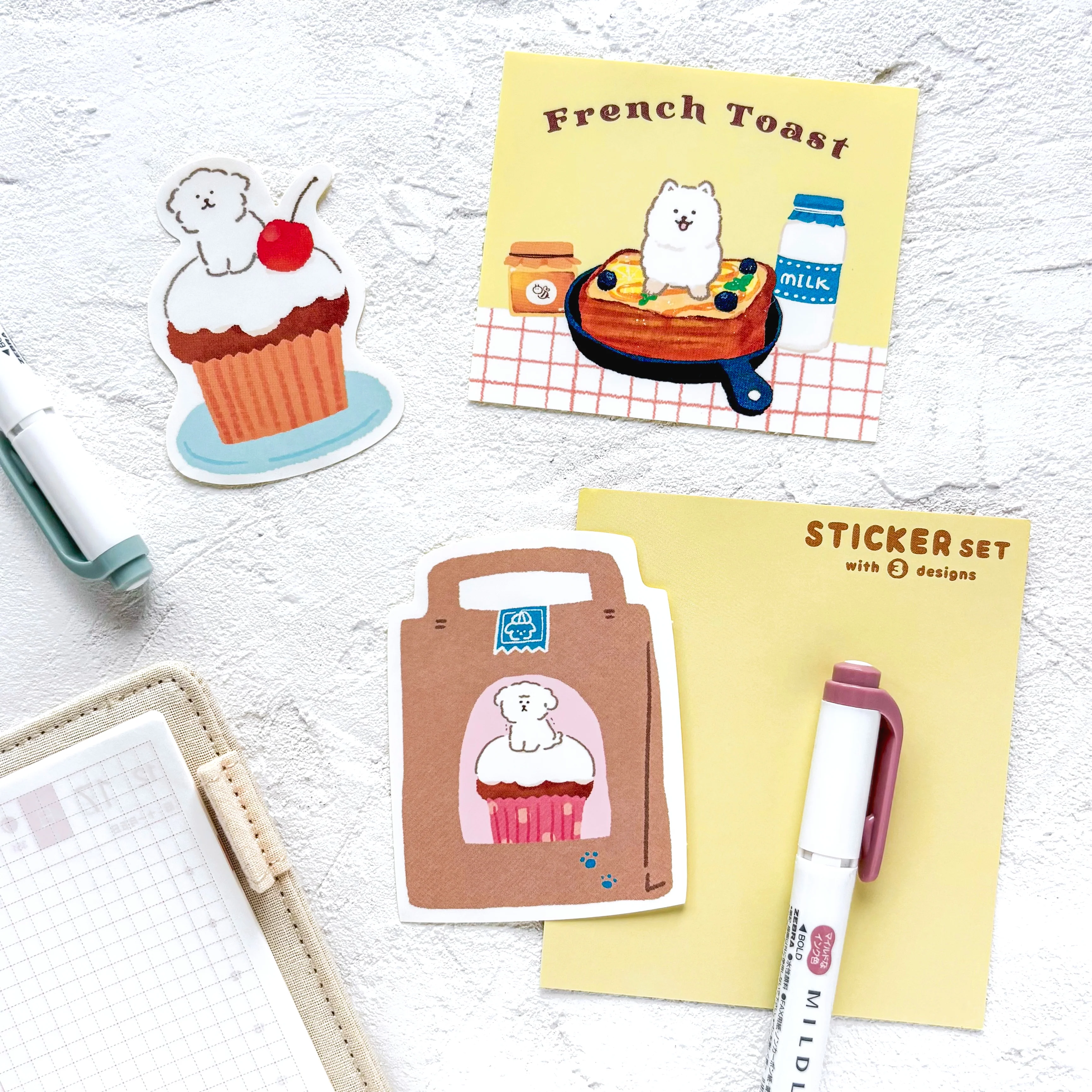 Furukawa Paper / Vinyl Sticker - Dog (Set of 3 Stickers) - Image 2
