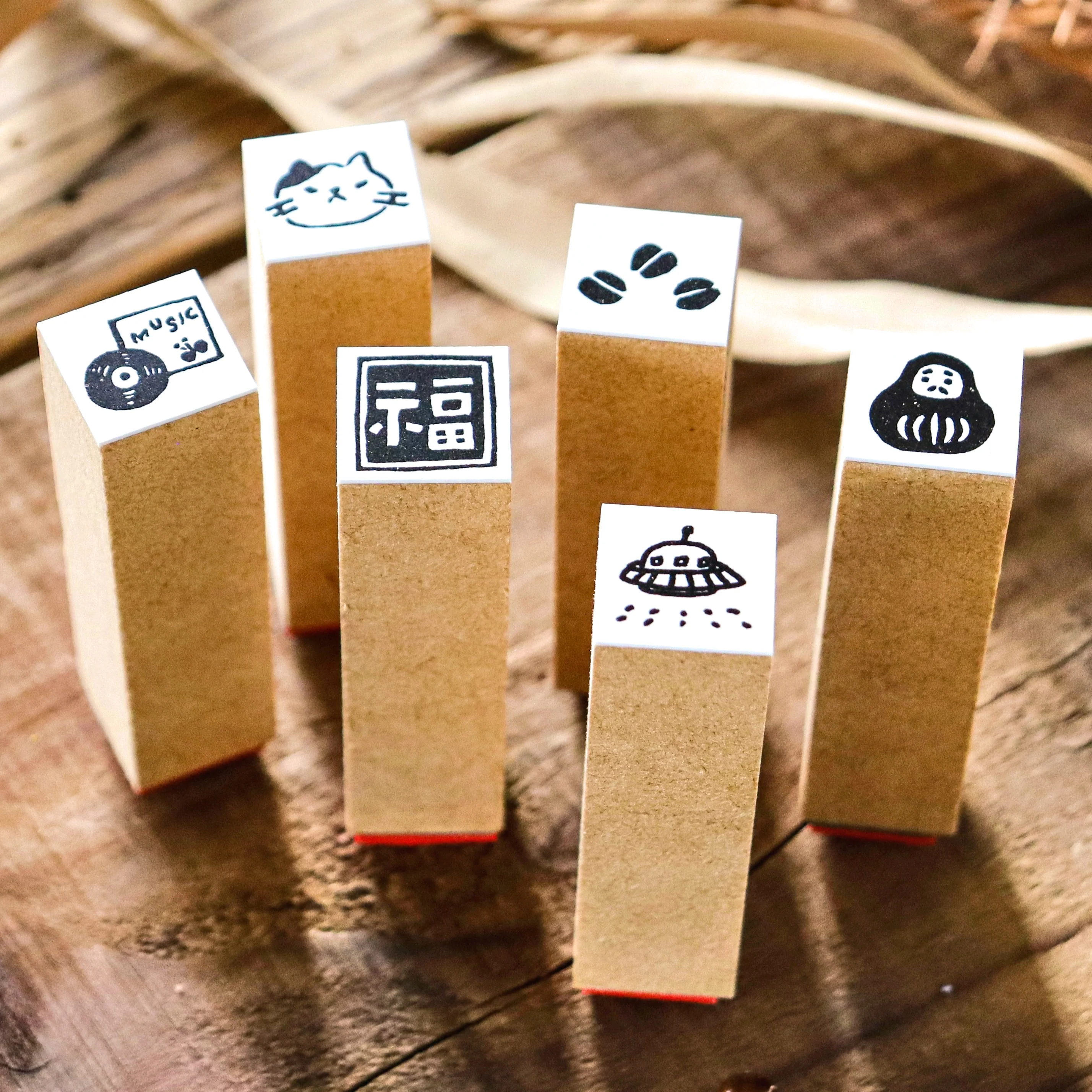 Hankodori / Mini Rubber Stamp - Coffee Beans - Image 3