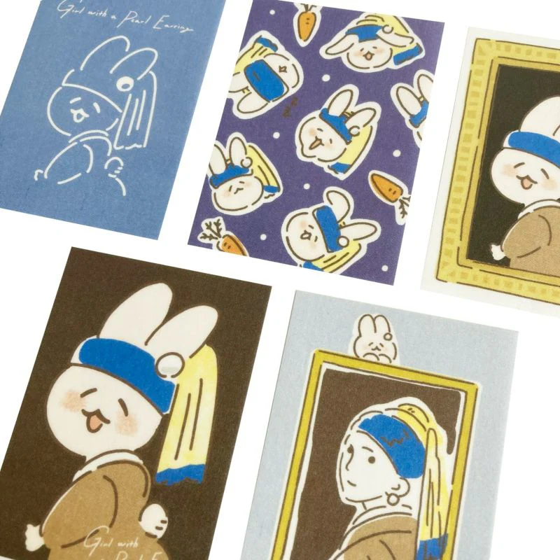 Large Stickers - Girl with a Pearl Earring Bunny - Image 5