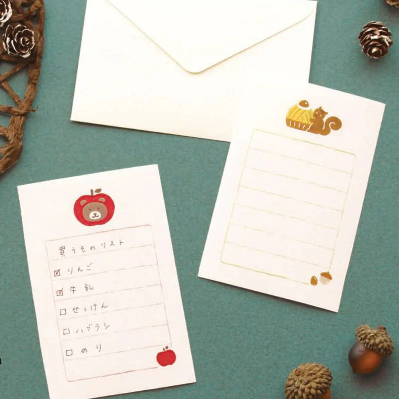 Furukawa Paper / Furukawa Paper / Mini Letter Set - Apple Bear - Image 2