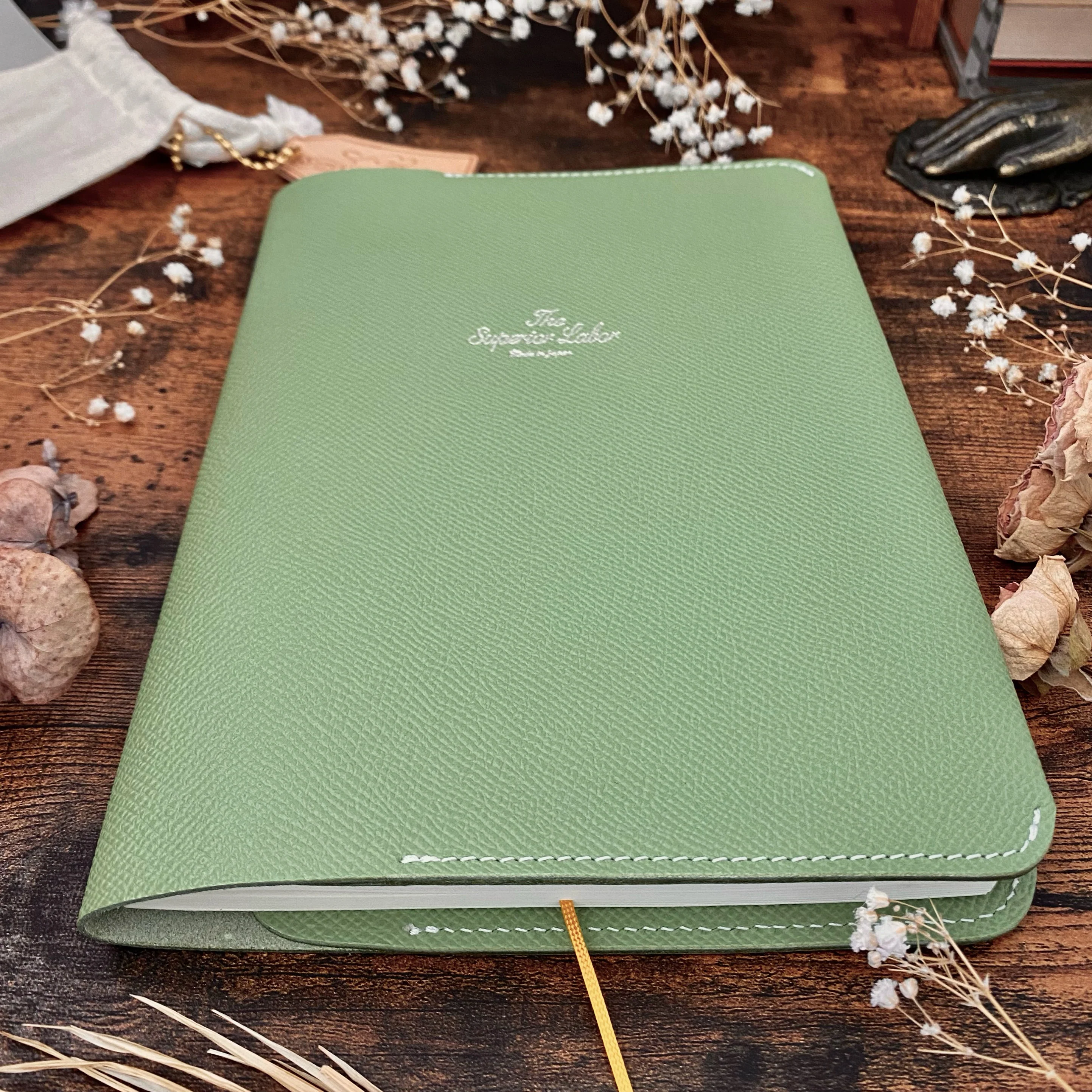 Limited Edition / The Superior Labor / Calf Leather Notebook Cover (A5) - Green - Image 8