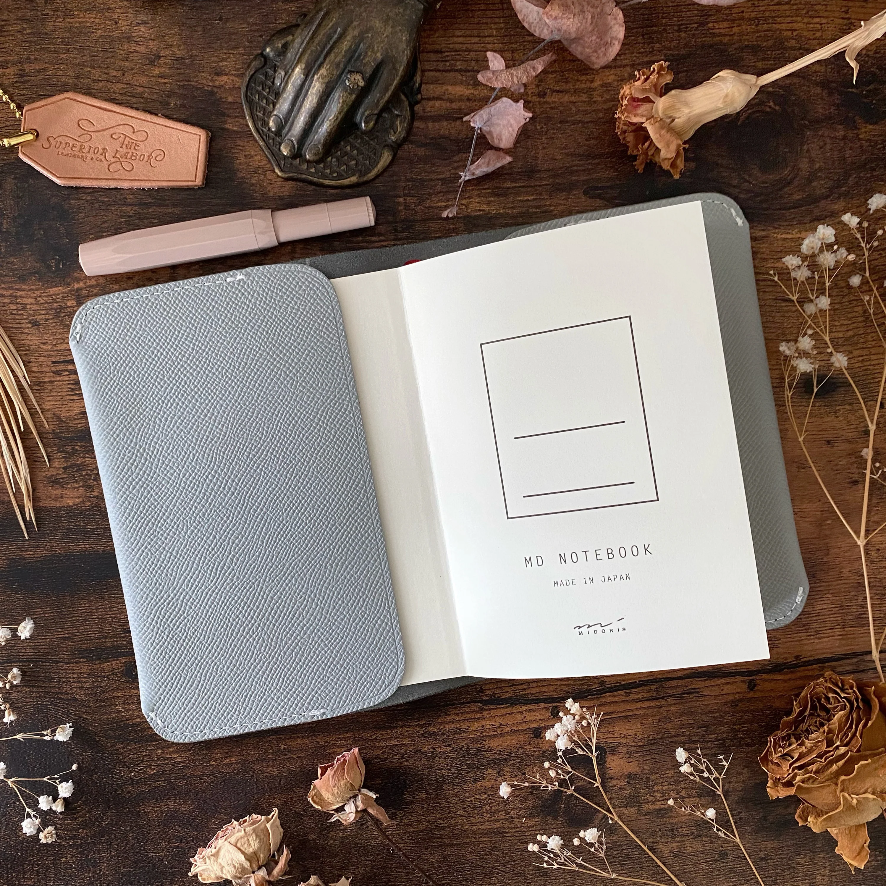 Limited Edition / The Superior Labor / Calf Leather Notebook Cover (A6) - Gray - Image 8