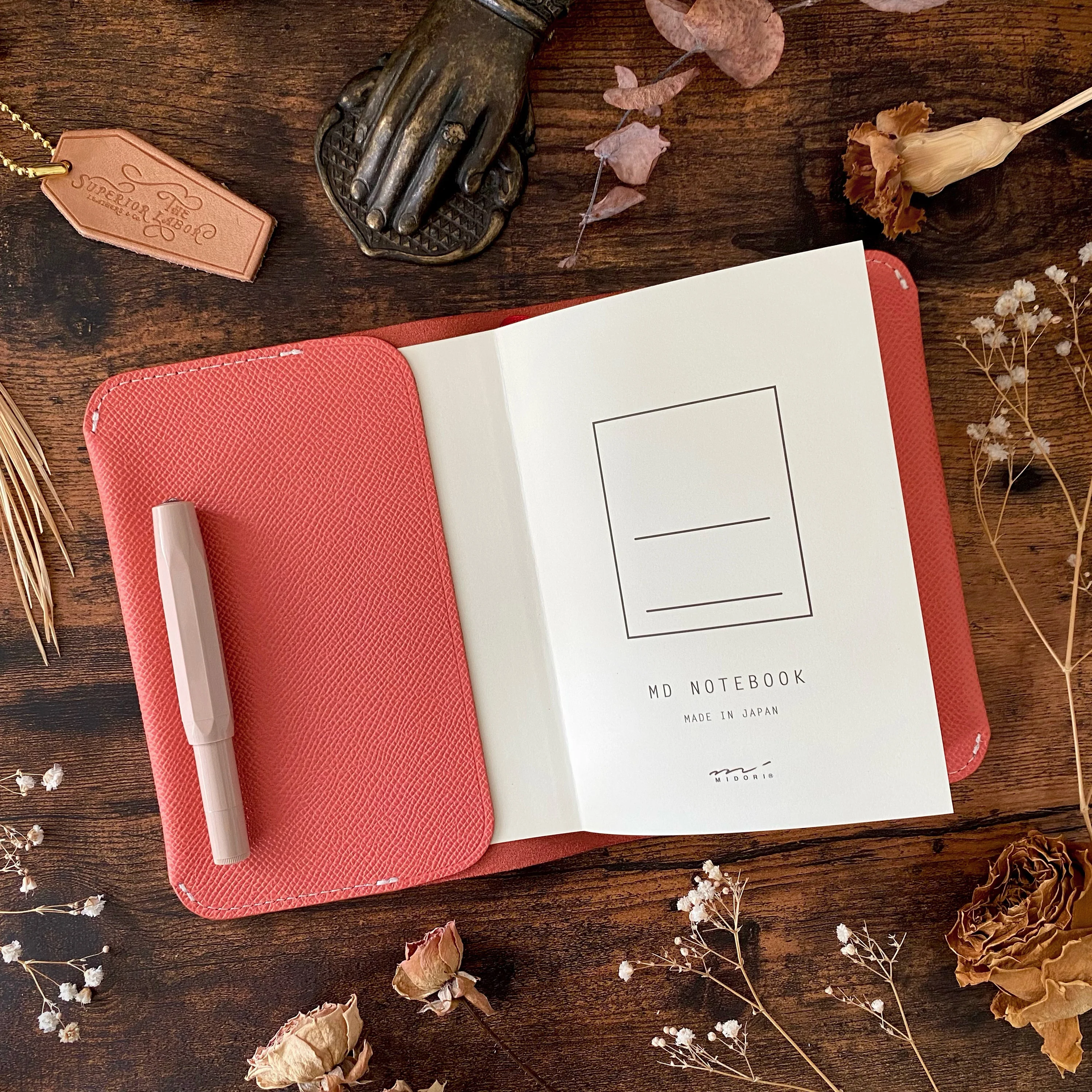 Limited Edition / The Superior Labor / Calf Leather Notebook Cover (A6) - Pink - Image 2