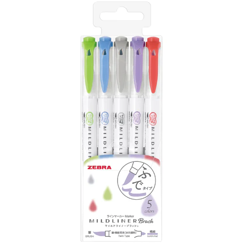 Zebra / Mildliner BRUSH - Shibu (5 Colors)