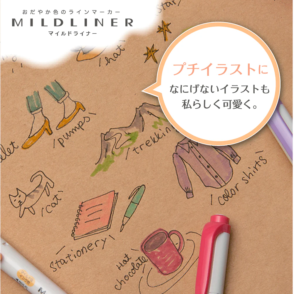 Zebra / Mildliner Highlighters - Hareyaka (5 Colors) - Image 2