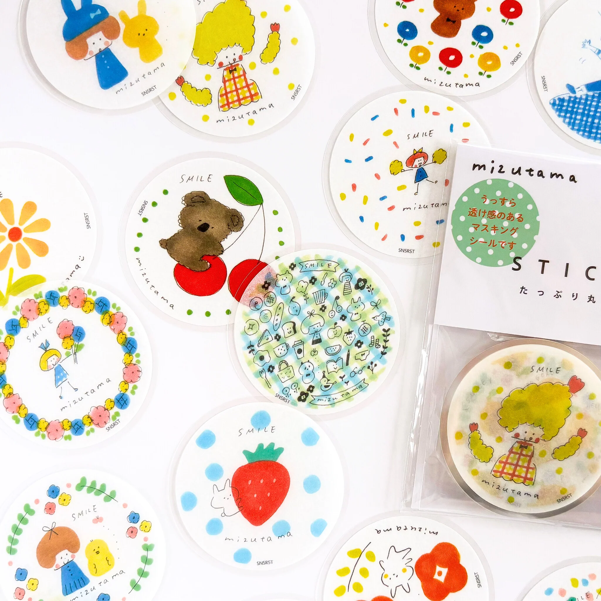 mizutama / Limited Edition / Circle Flake Stickers (mint / 50 different stickers) - Image 3