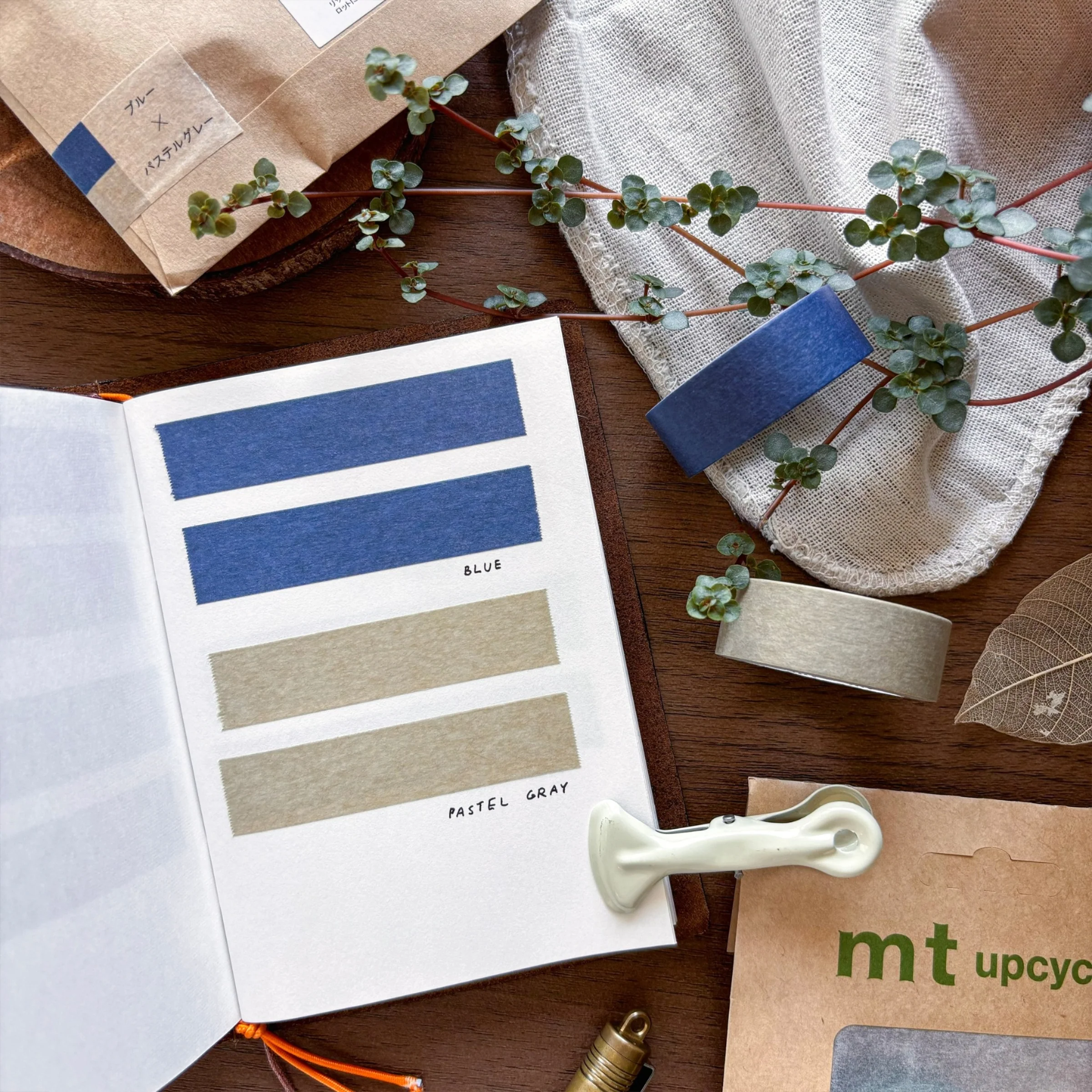 mt / Upcycle Washi Tape Set - Blue x Pastel Gray - Image 2