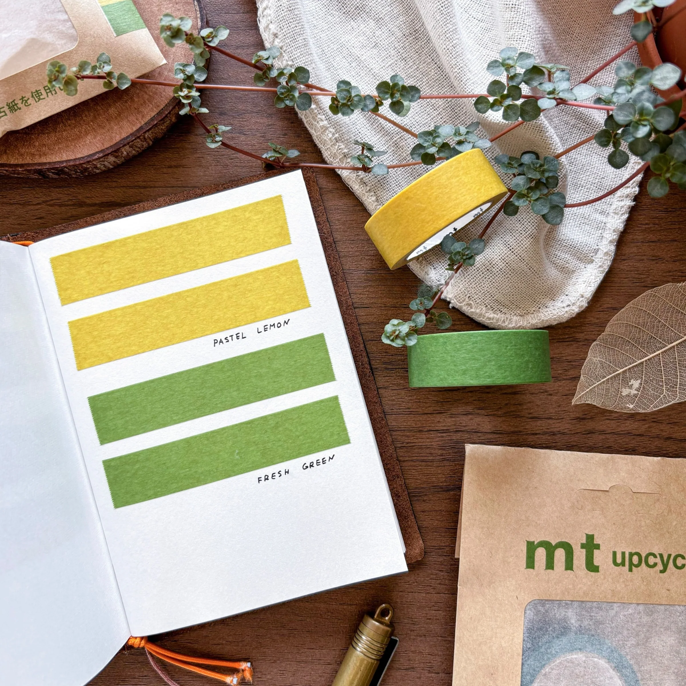 mt / Upcycle Washi Tape Set - Pastel Lemon x Fresh Green - Image 2