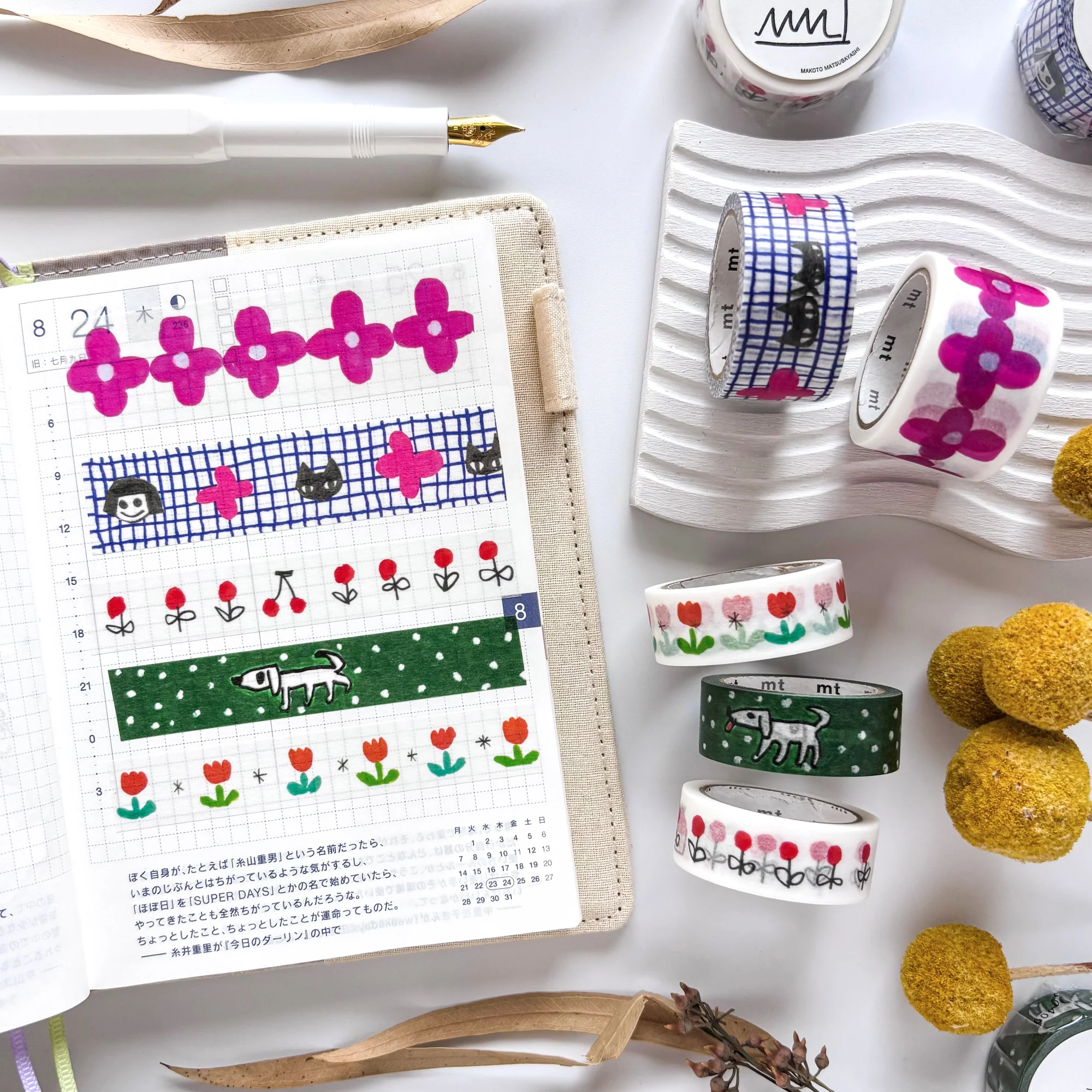 mt x Makoto Matsubayashi / Washi Tape - Flower Decoration - Image 3