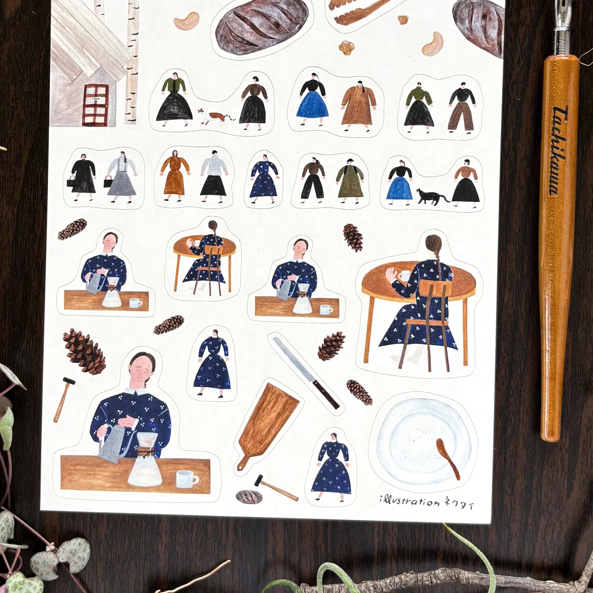 Necktie / Stickers - Little Bakery (A5 size) - Image 3