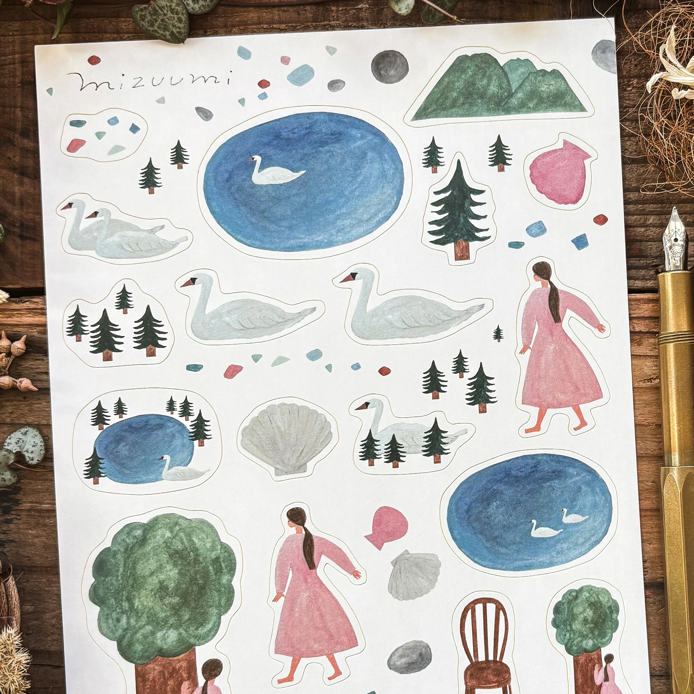 Necktie / Stickers - Swan Lake (A5 size) - Image 3
