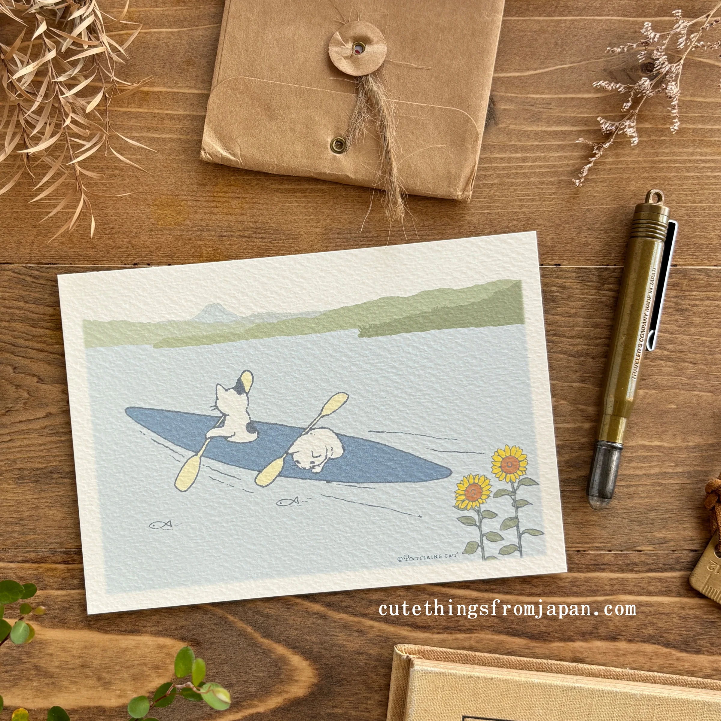 Pottering Cat / Postcard - Happy July