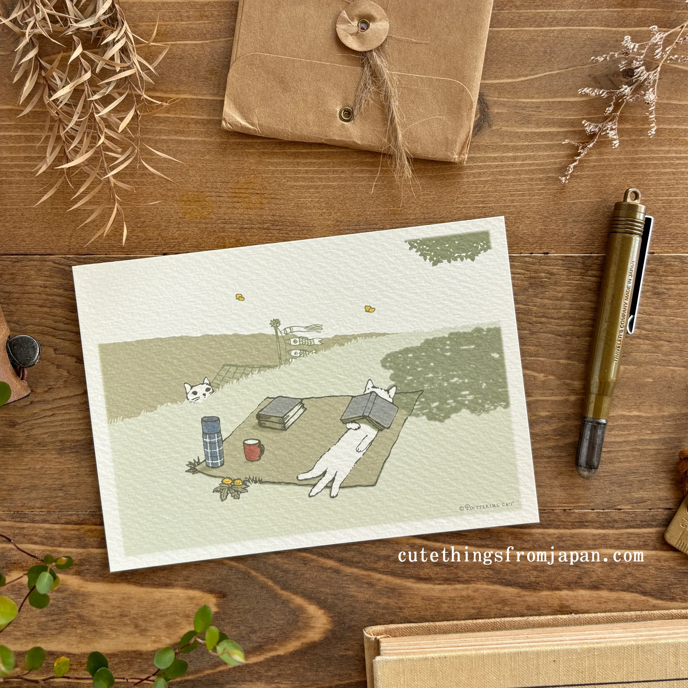 Pottering Cat / Postcard - Happy May