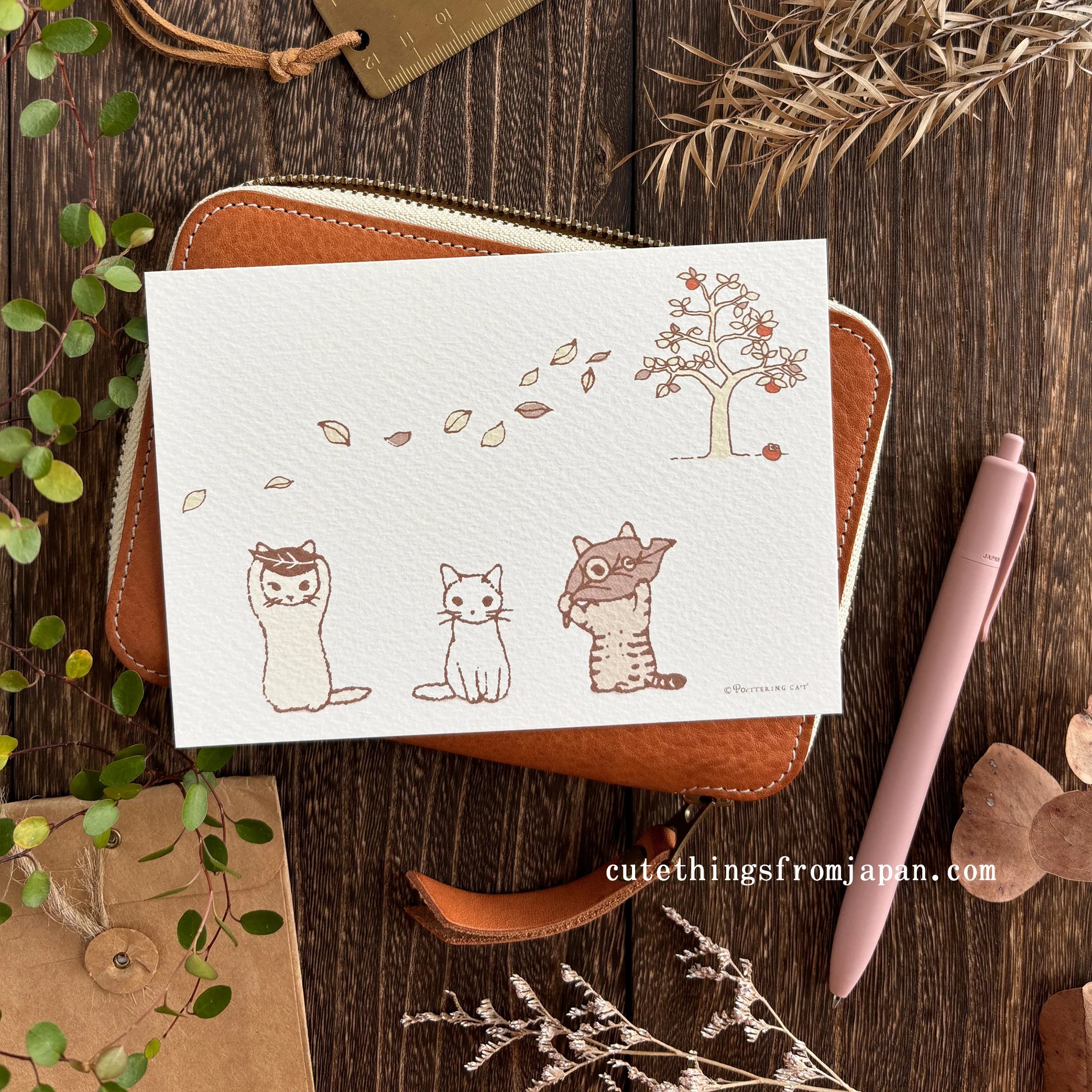 Pottering Cat / Postcard - Happy November