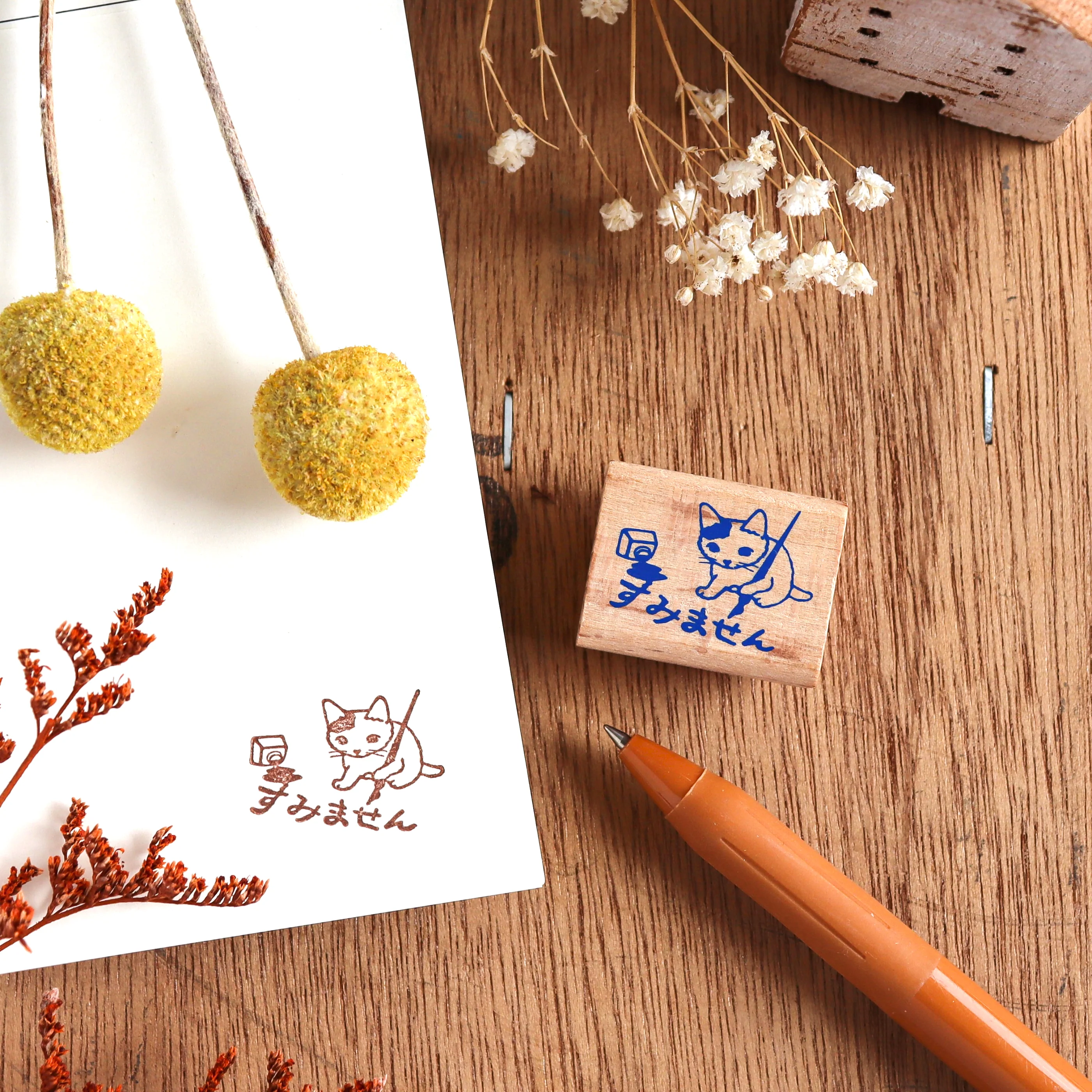 Pottering Cat / Cat Rubber Stamp - Sorry - Image 2