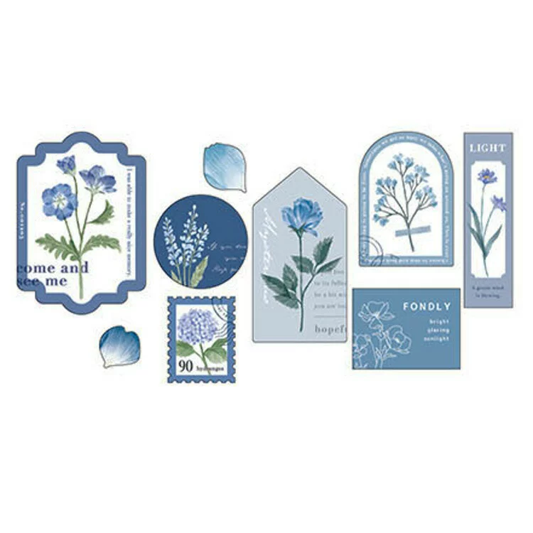 Pressed Flower Flake Stickers - Cobalt Blue - Image 2