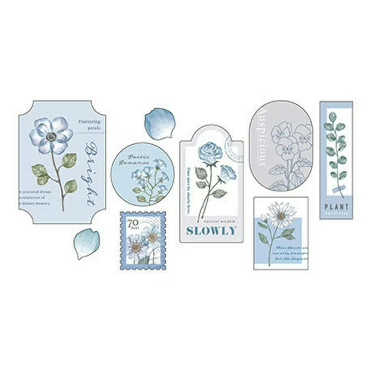 Pressed Flower Flake Stickers - Light Blue - Image 2