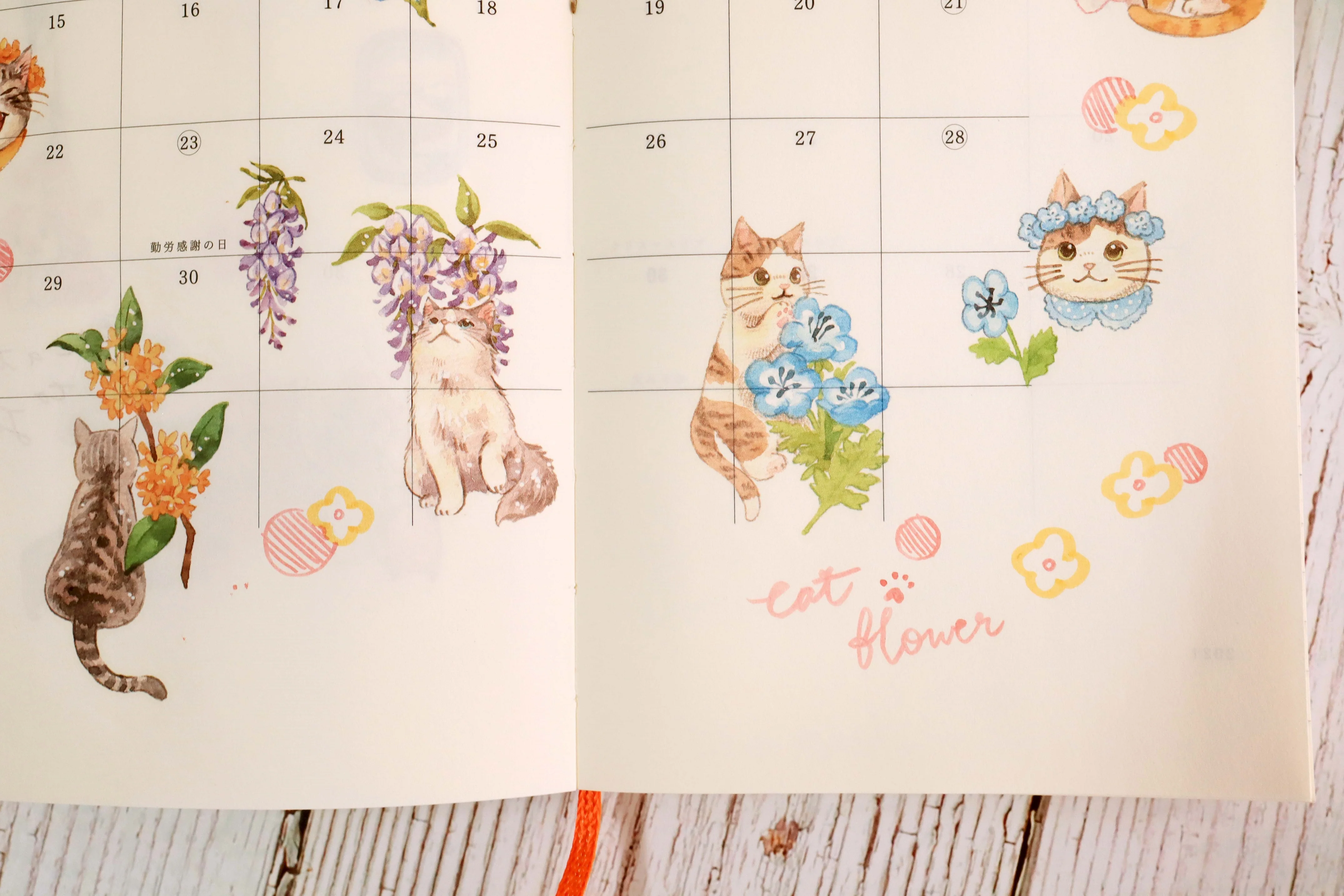 Print-on Stickers - Flower and Cat - Image 3