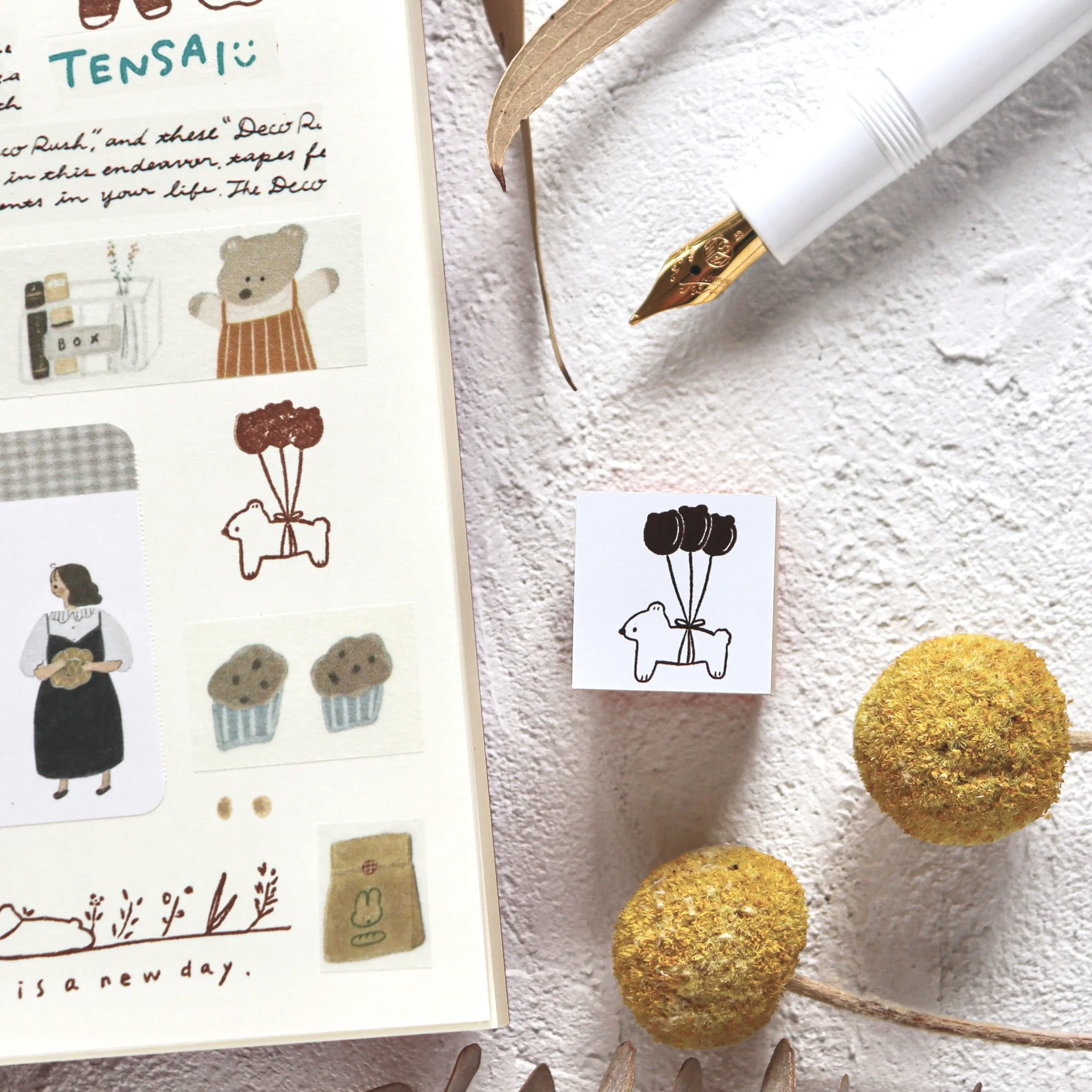 Ranmyu / Rubber Stamp - Flying Bear - Image 3