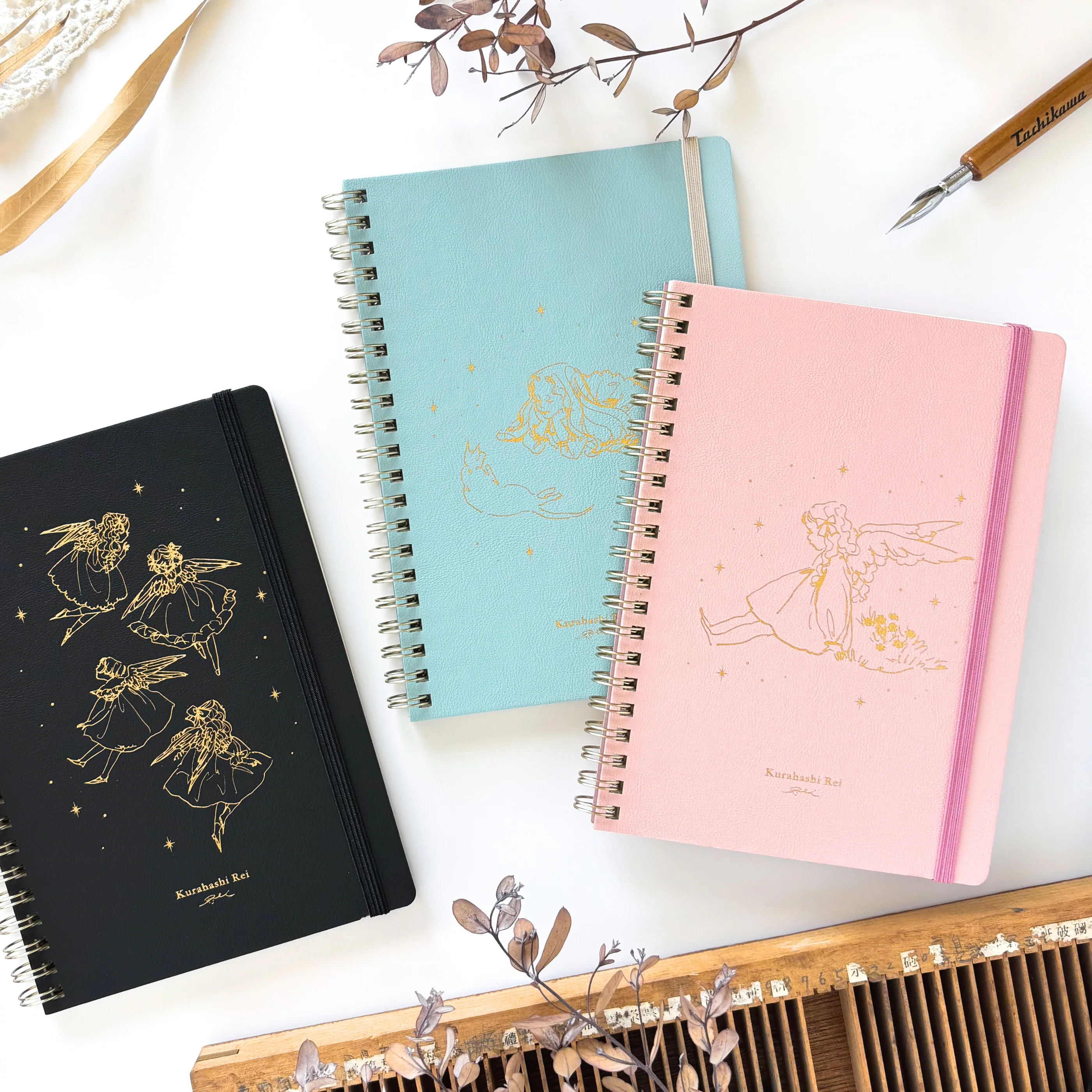 Rei Kurahashi / B6 Foil-Stamped Ring Notebook - Angels - Image 7