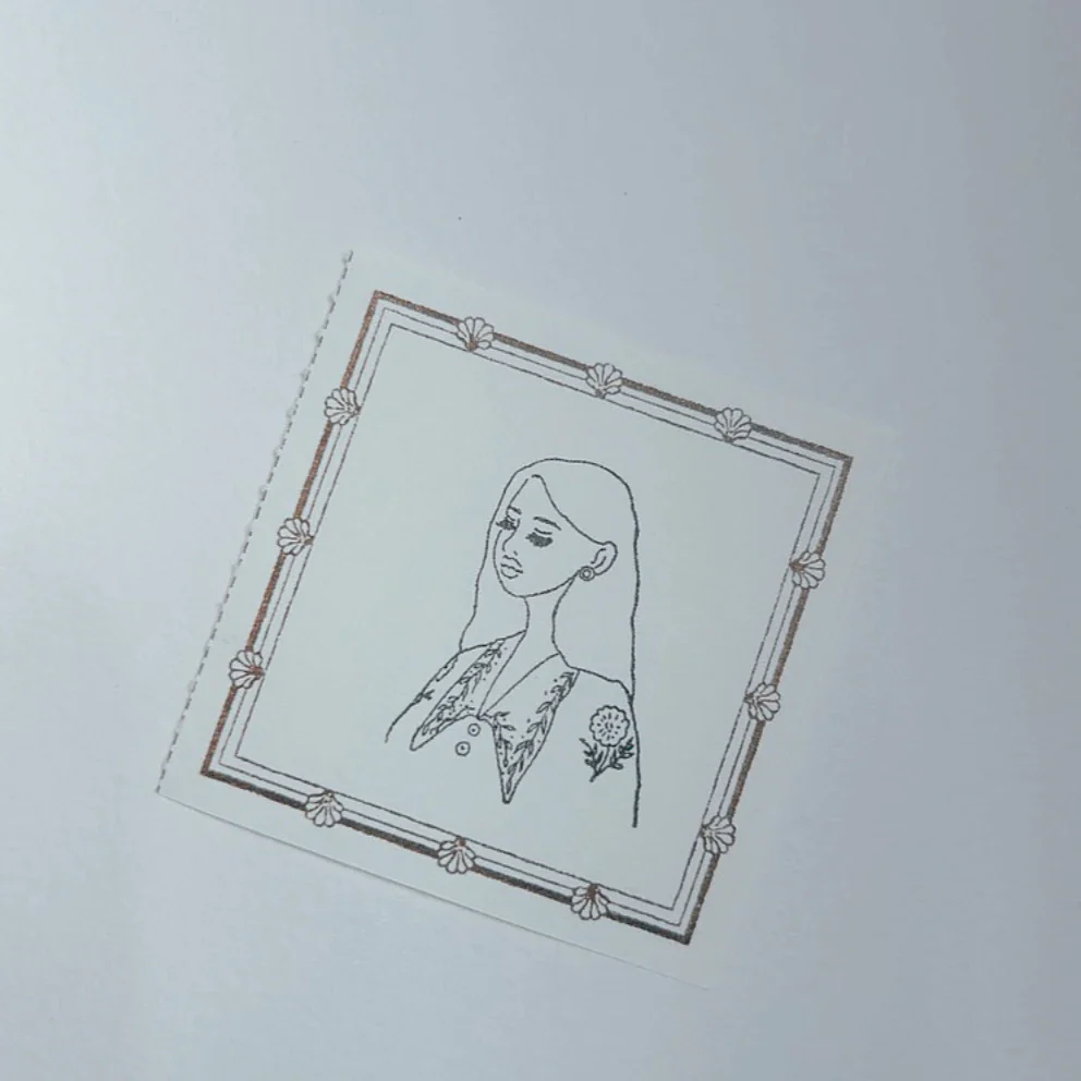 Rubber Stamp - Embroidered Collar Girl - Image 2