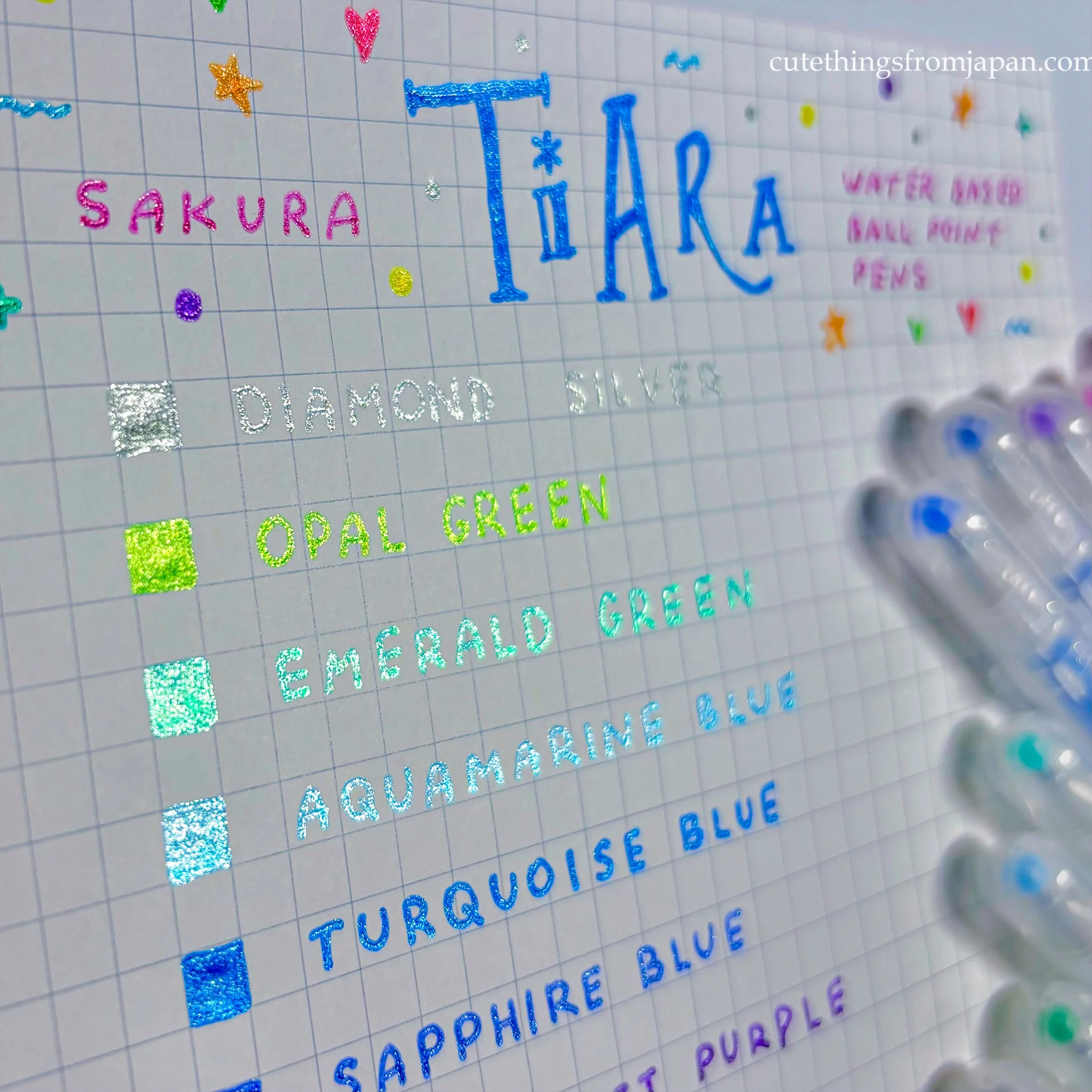 Sakura Jelly Roll Tiara Gel Pens - Birthstone Colors (1.0mm) - Image 5