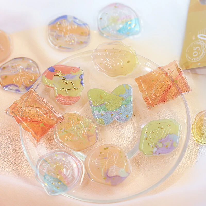 Sealing Wax Flake Stickers - Yellow - Image 2
