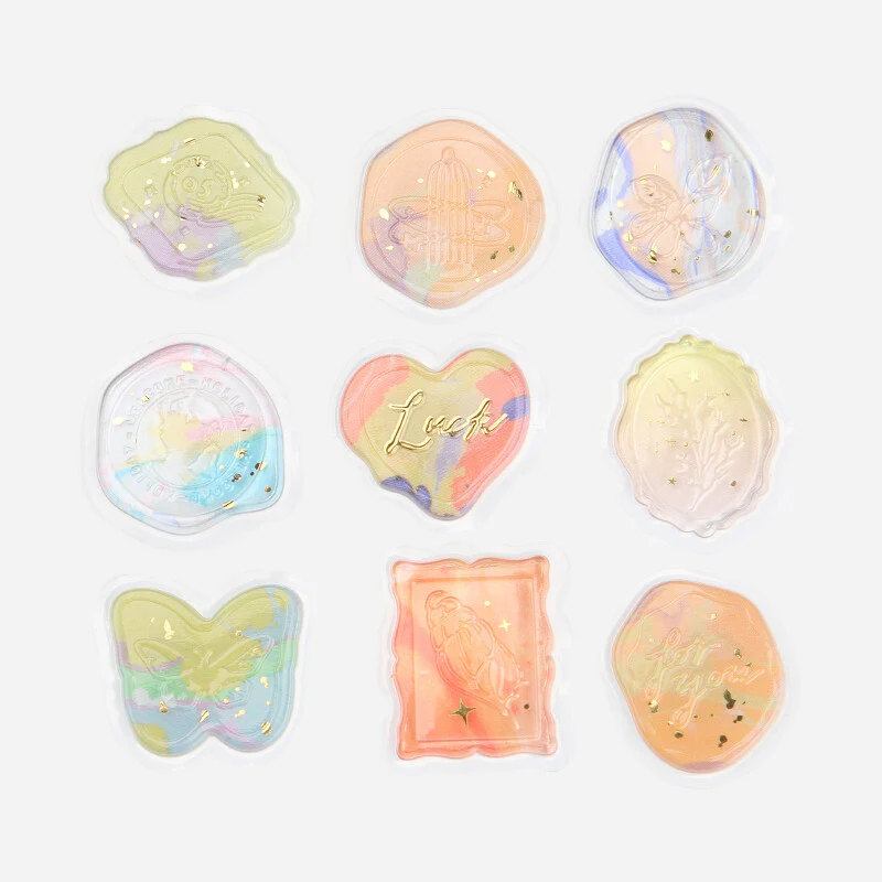 Sealing Wax Flake Stickers - Yellow - Image 3