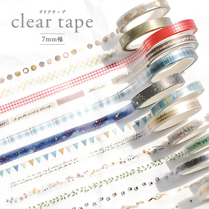 Mind Wave / Shiny Slim Clear Tape - Pink Labels - Image 2