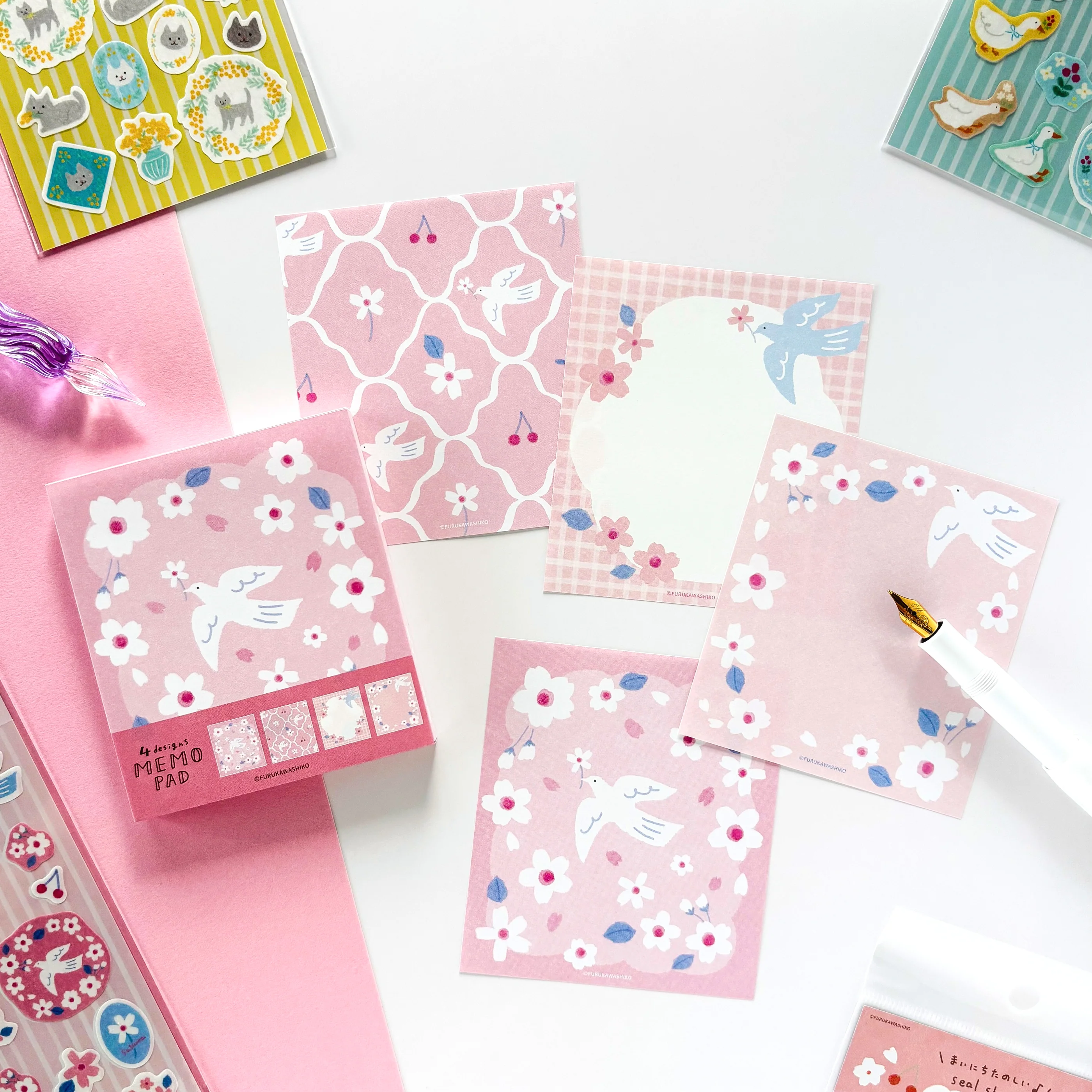 [Spring Limited] Furukawa Paper / Memo Pad - Bird - Image 3