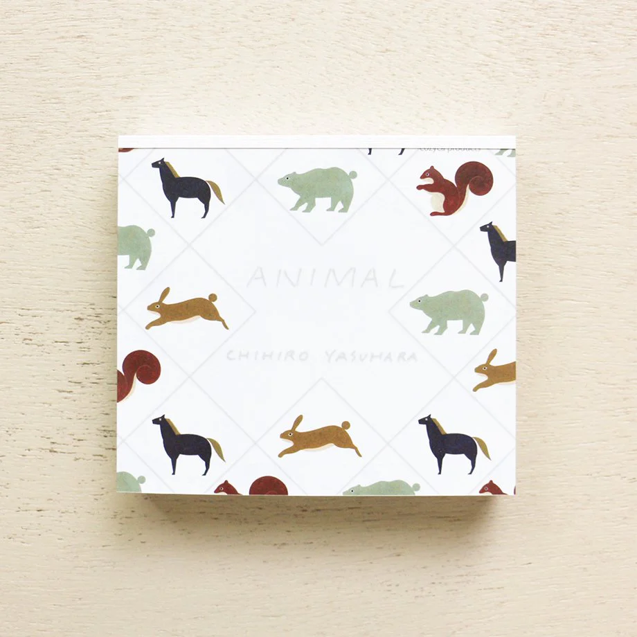 Chihiro Yasuhara Square Memo Pad - Animal