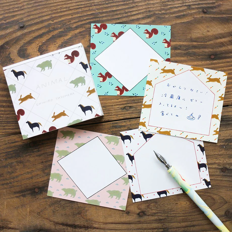 Chihiro Yasuhara Square Memo Pad - Animal - Image 2