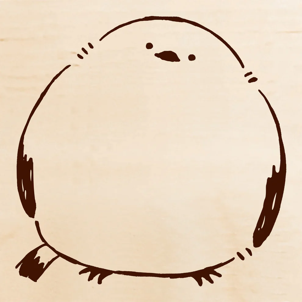 Square Rubber Stamp - Long-tailed Tit