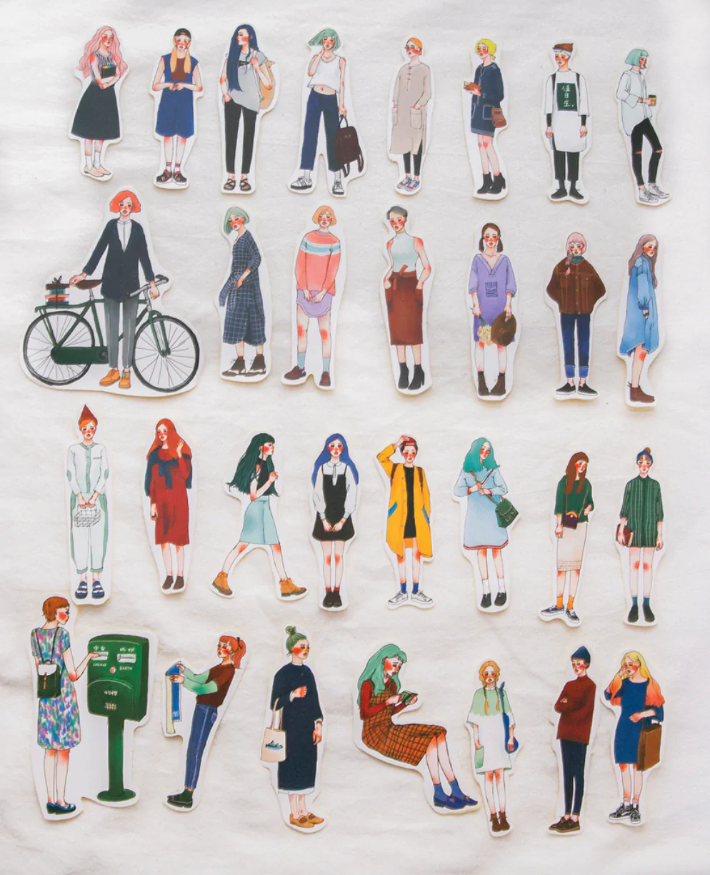 Sticker Set - Stationery Girls (30 pieces) - Image 7