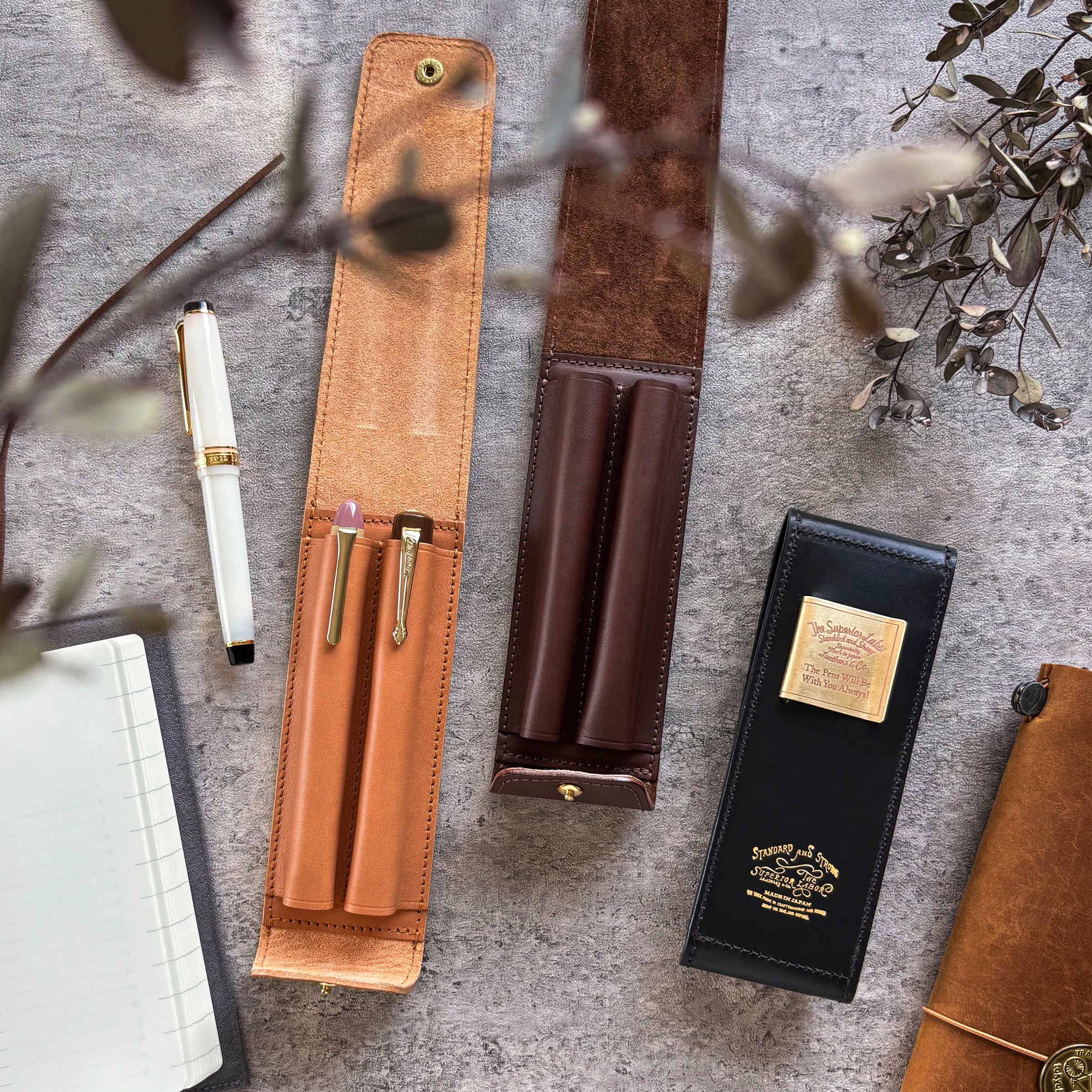 The Superior Labor / INGRASSATO Leather Fountain Pen Case - (2 Pens) - Image 3