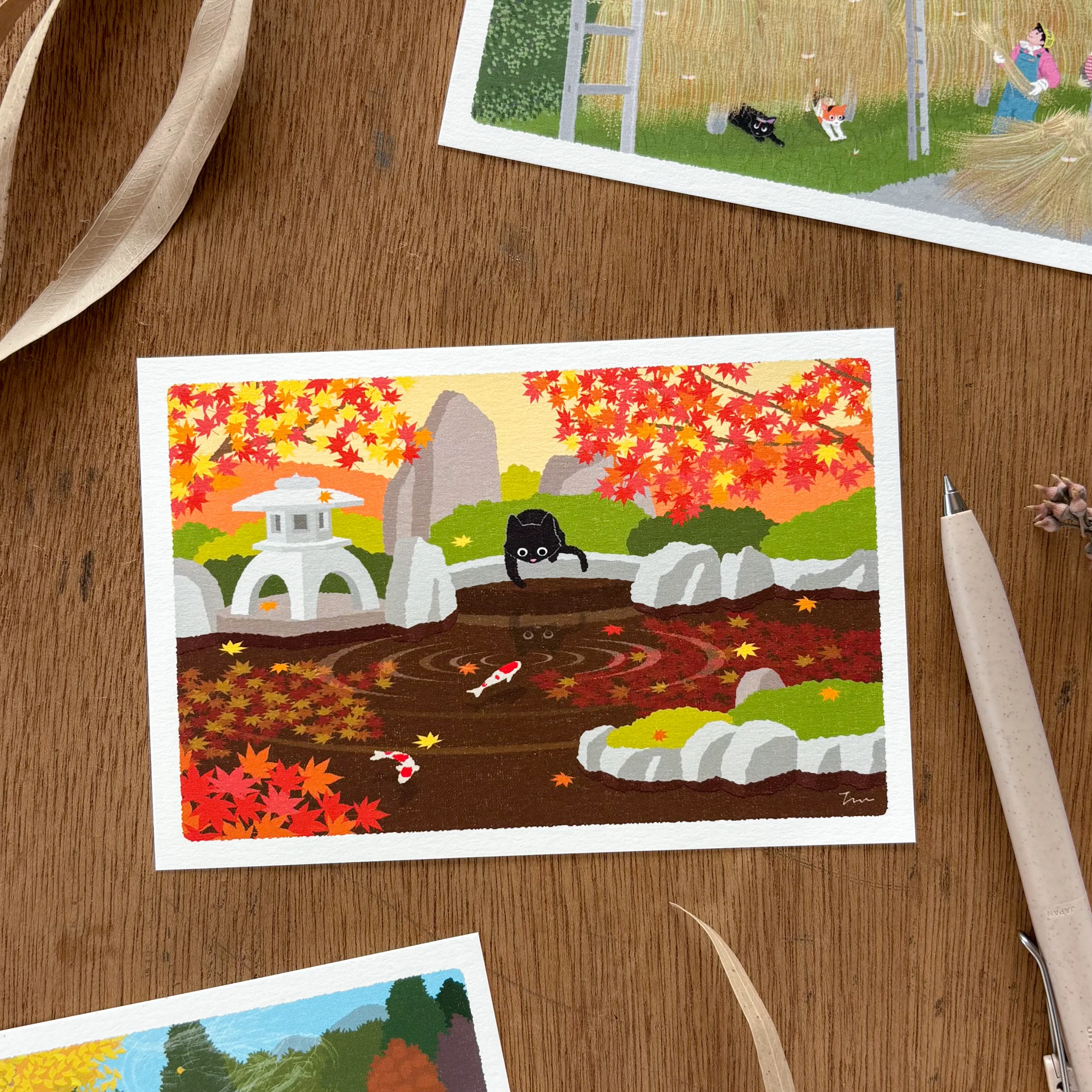 Toshinori Mori / Traveling Cat Postcard - Autumn / Who are you? - Image 2