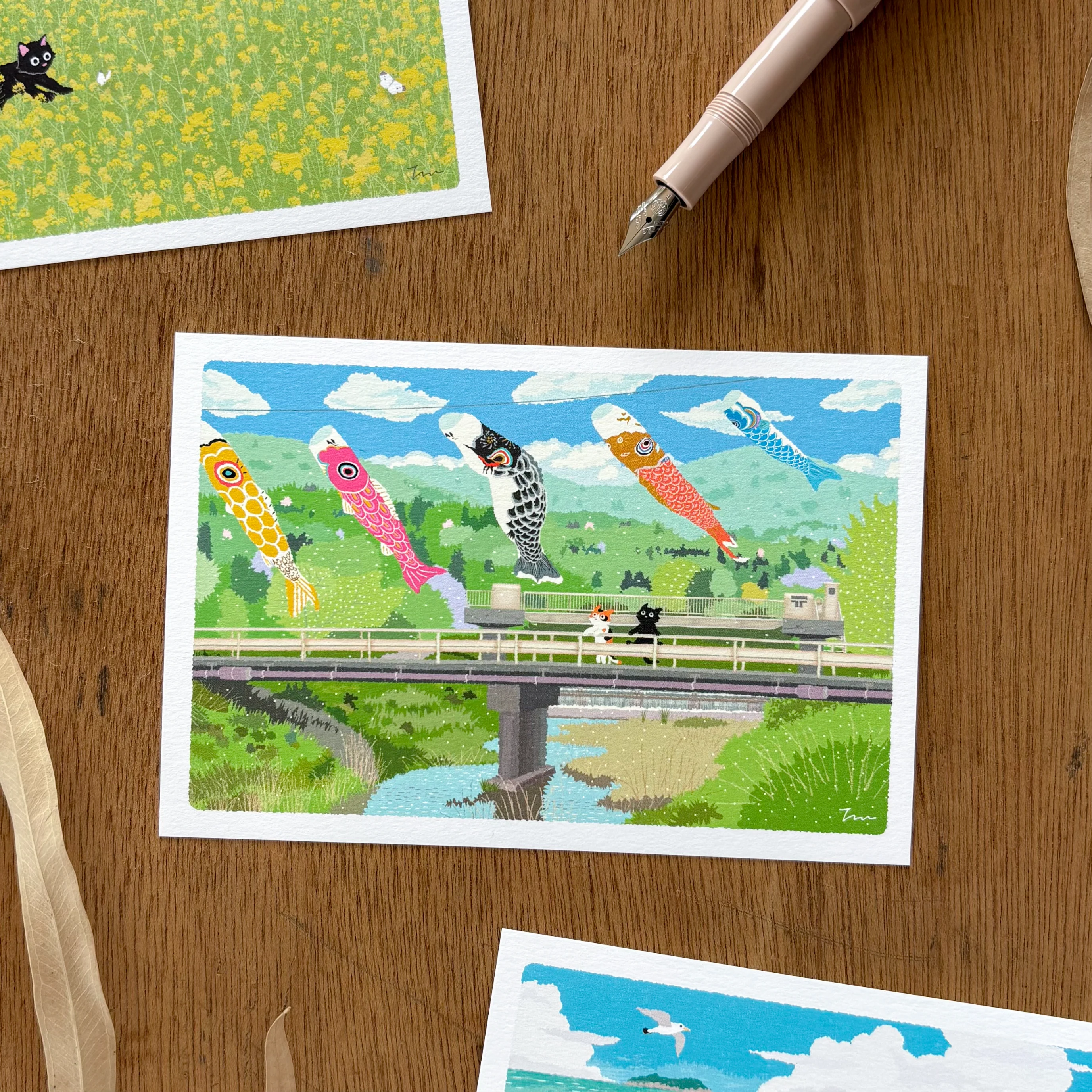 Toshinori Mori / Traveling Cat Postcard - Spring / Golden Week - Image 2