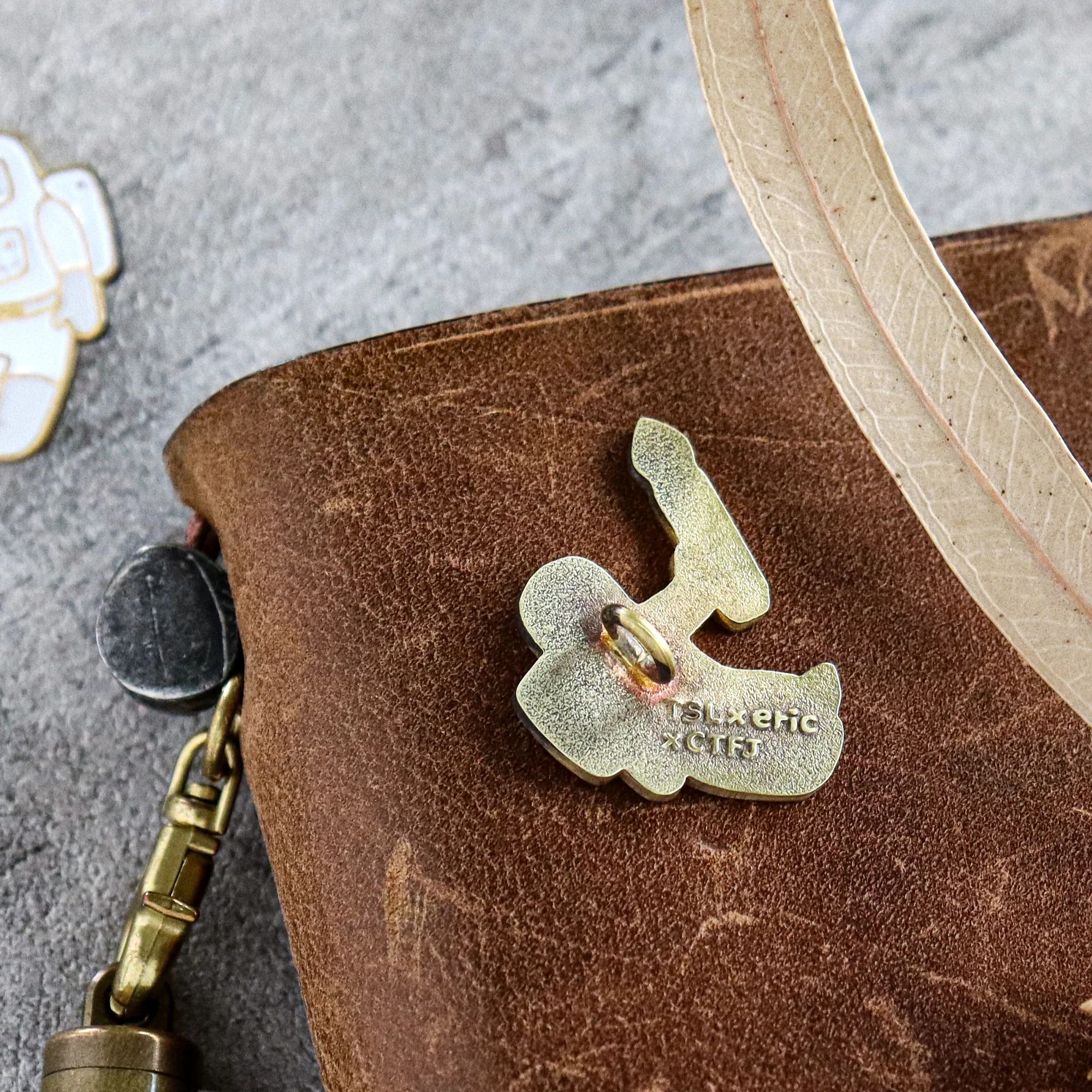 Limited Edition TSL x eric X CTFJ / Brass Concho Charm - Astronaut with Fountain Pen - Image 6