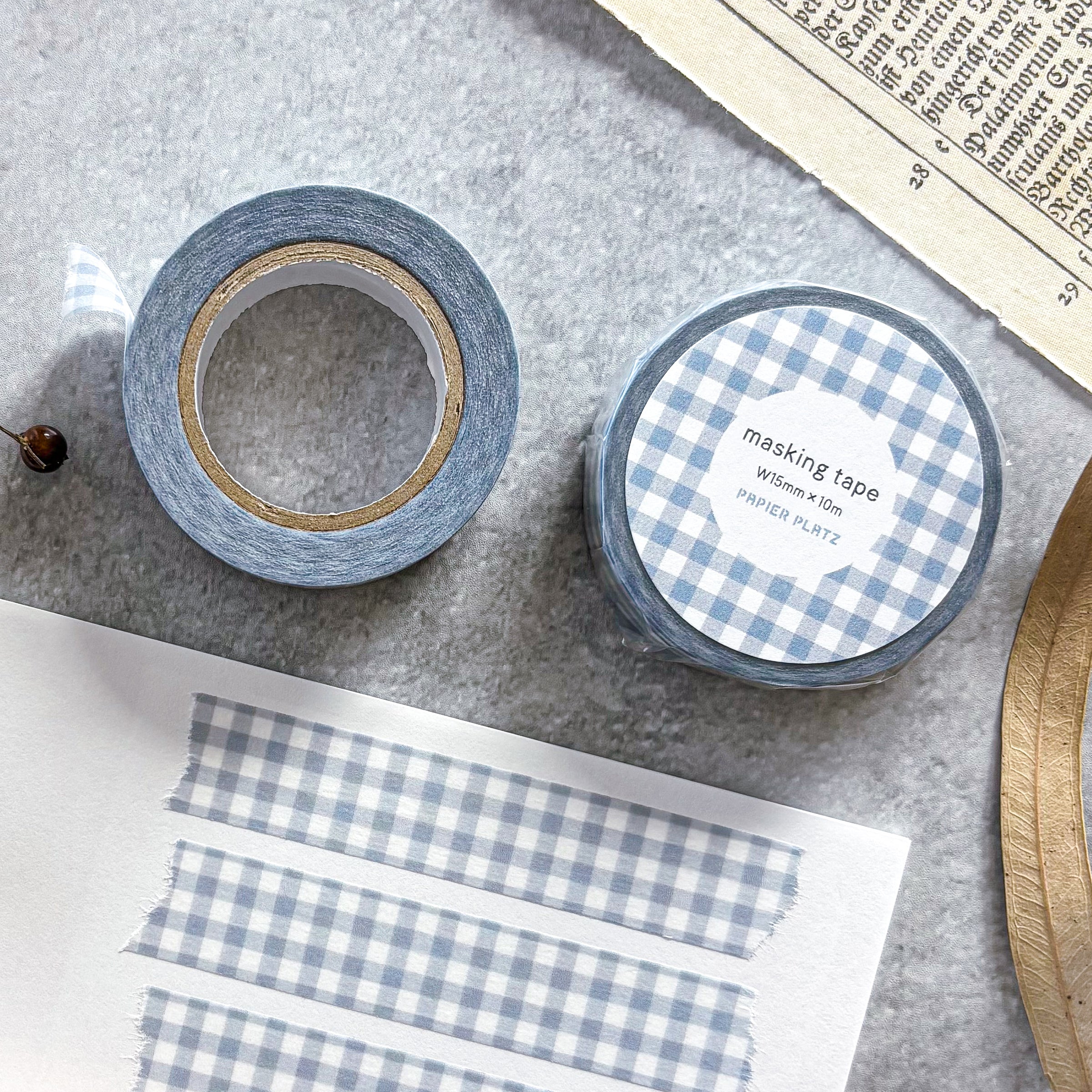 Papier Platz / Washi Tape - Checkered (baby blue) - Image 3